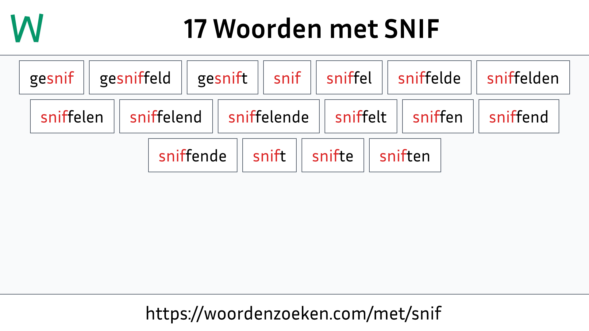 Woorden met SNIF