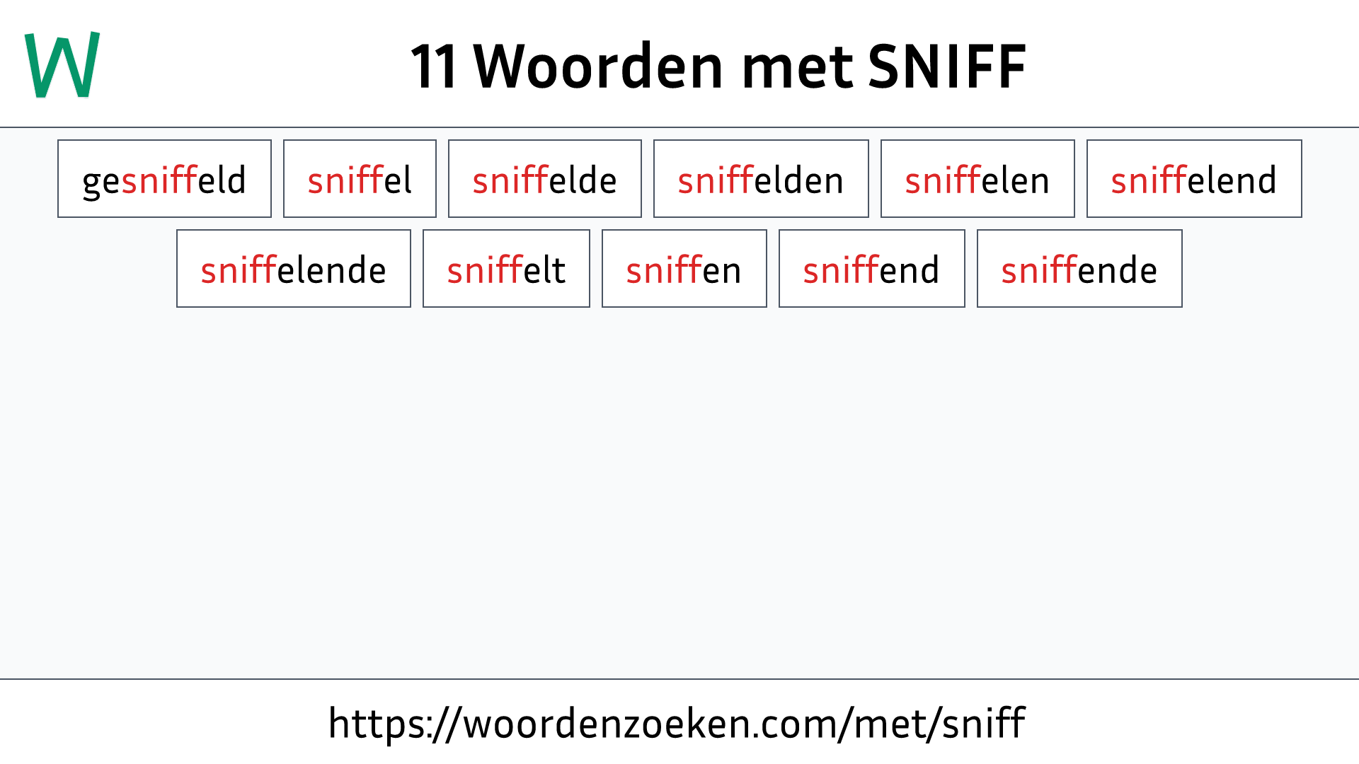 Woorden met SNIFF