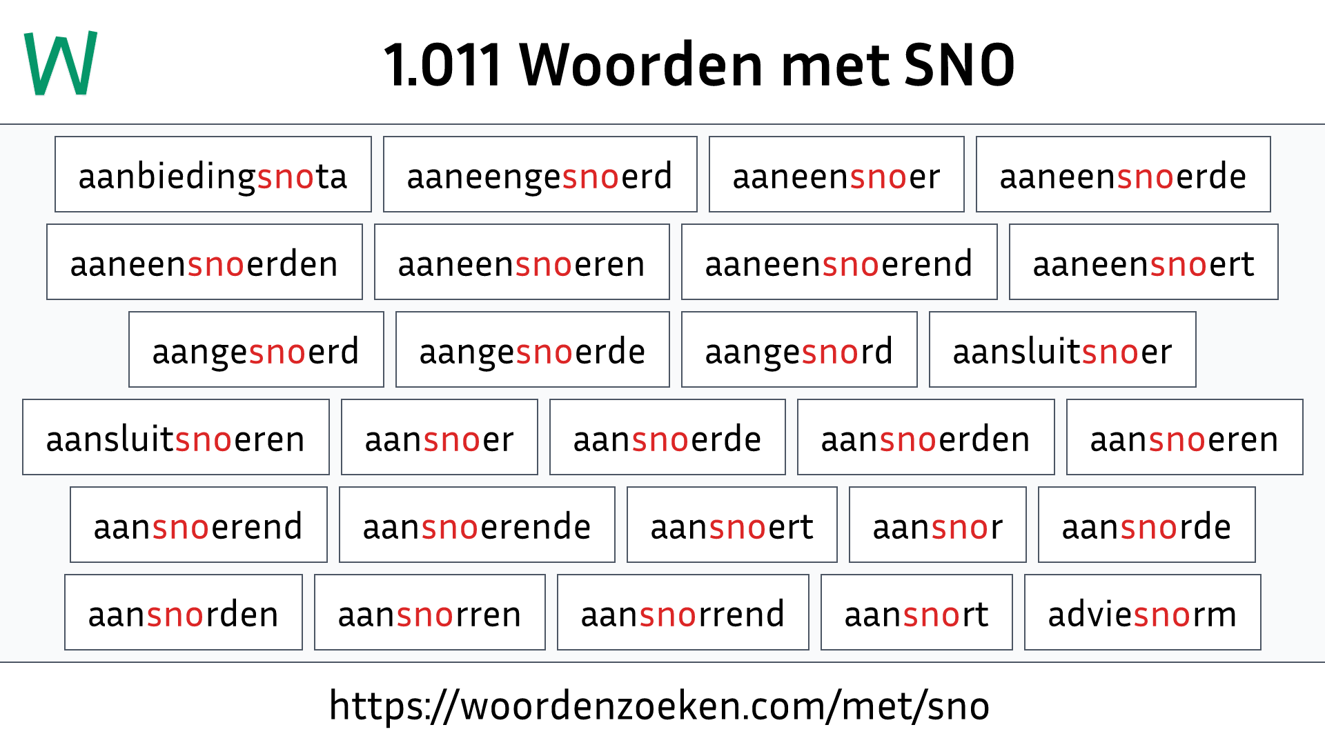 Woorden met SNO