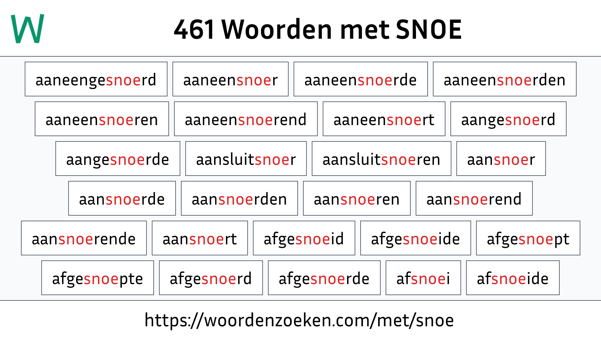 Woorden met SNOE