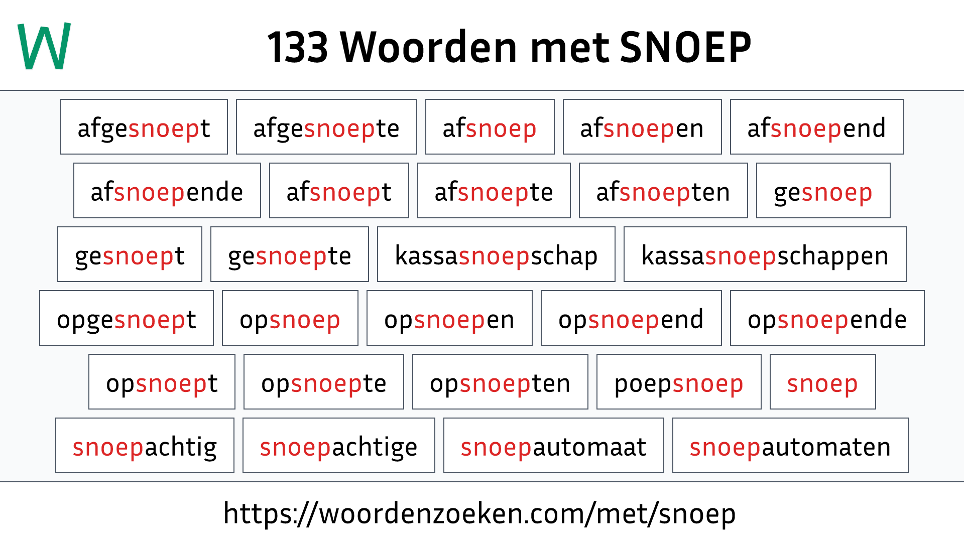 Woorden met SNOEP