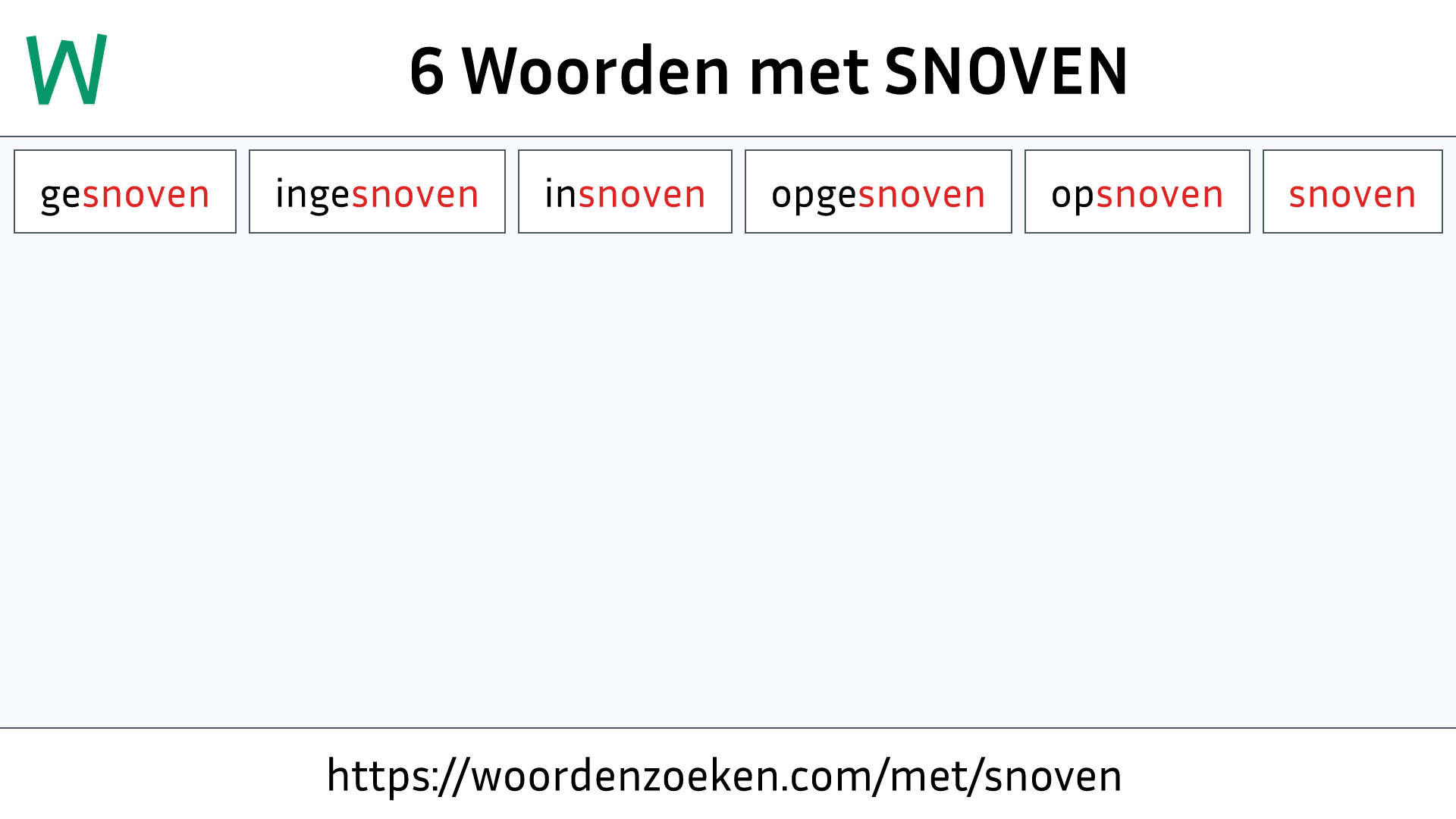 Woorden met SNOVEN