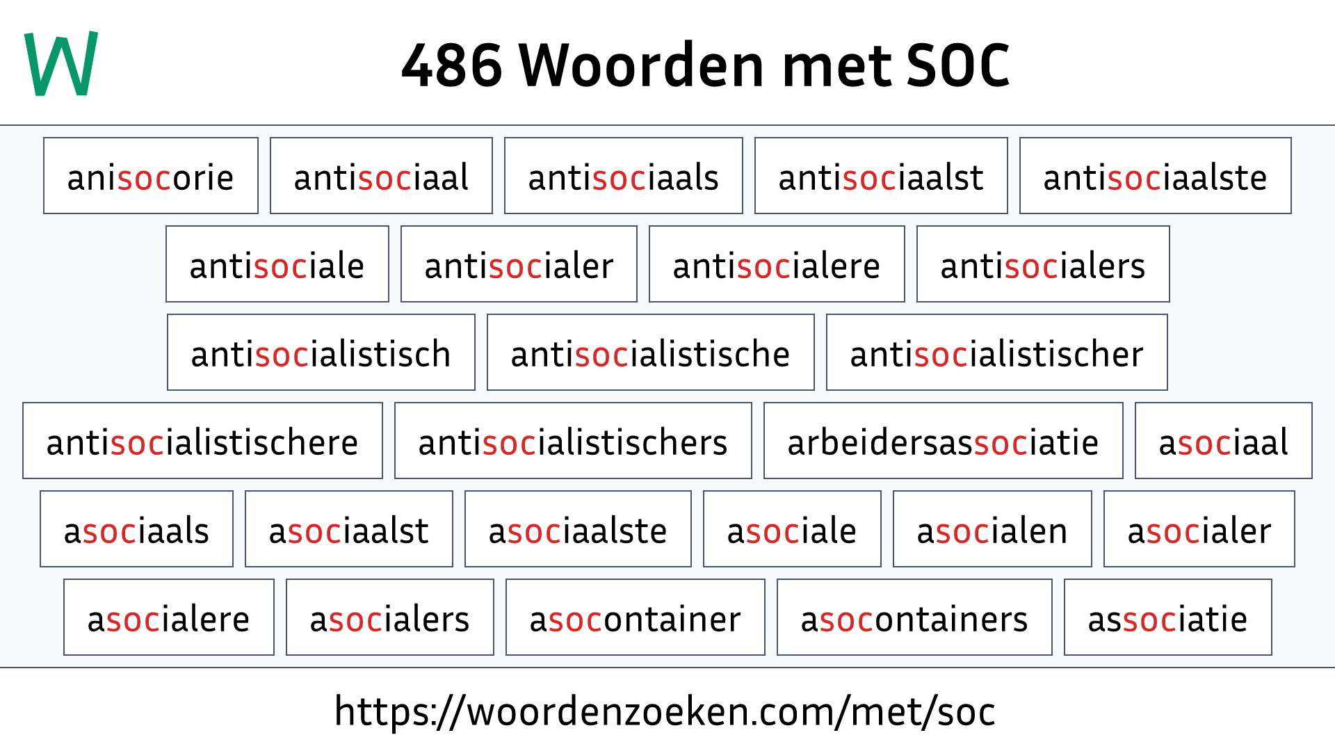 Woorden met SOC