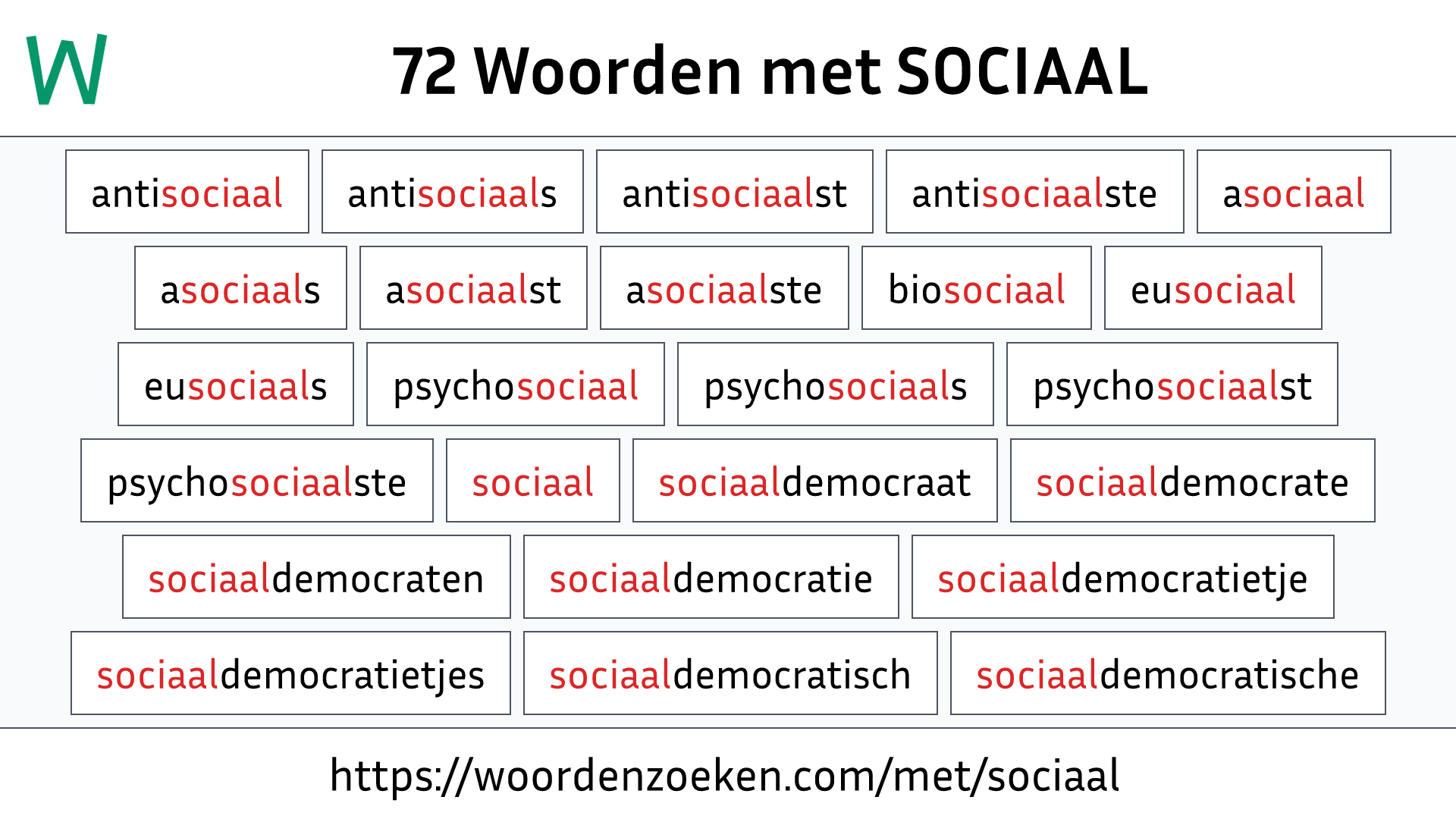 Woorden met SOCIAAL