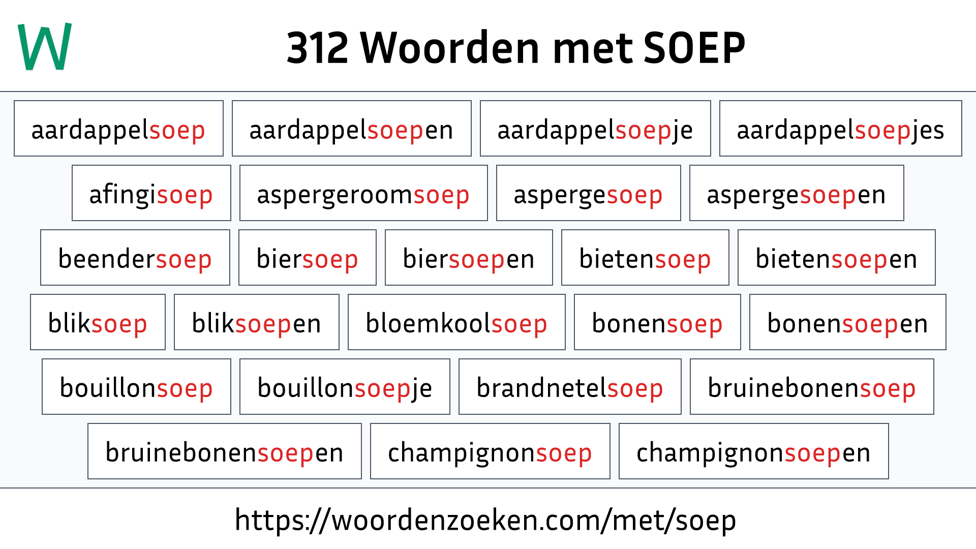 Woorden met SOEP