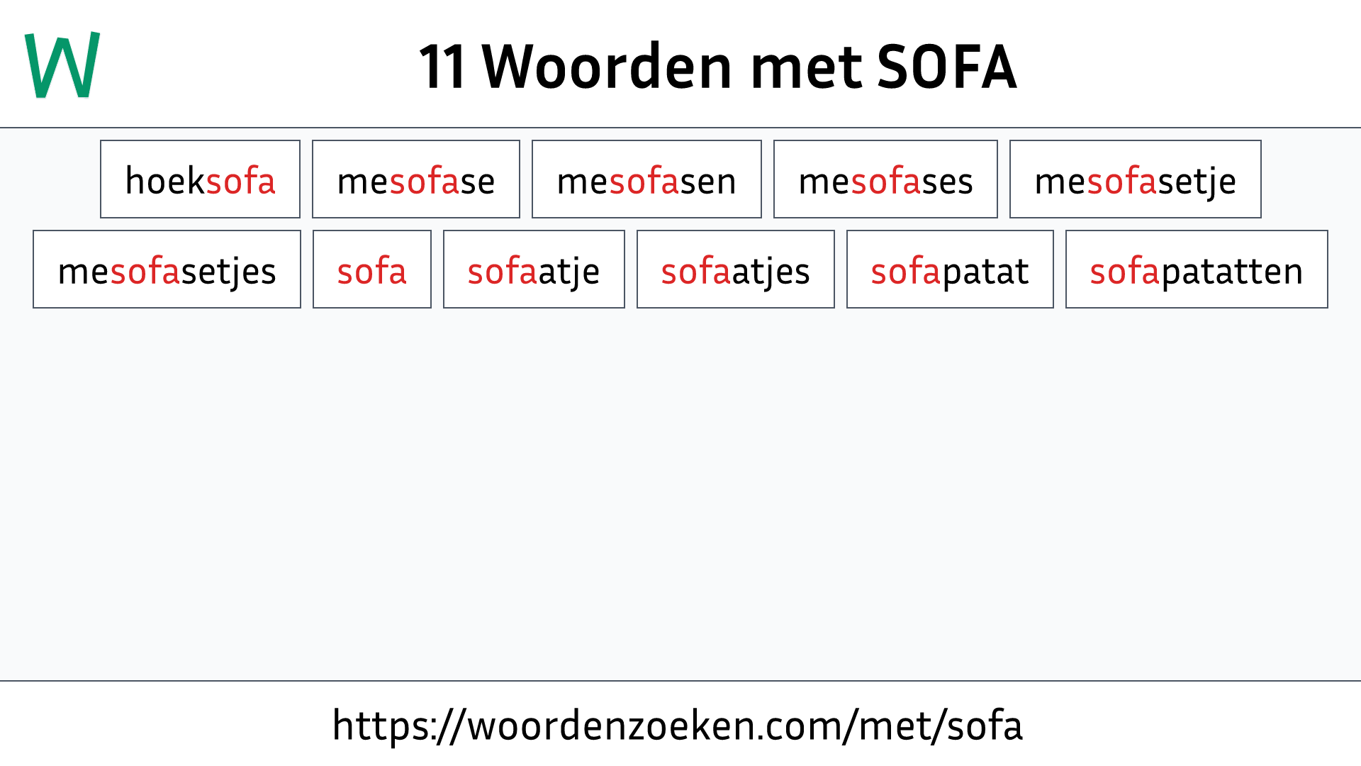 Woorden met SOFA