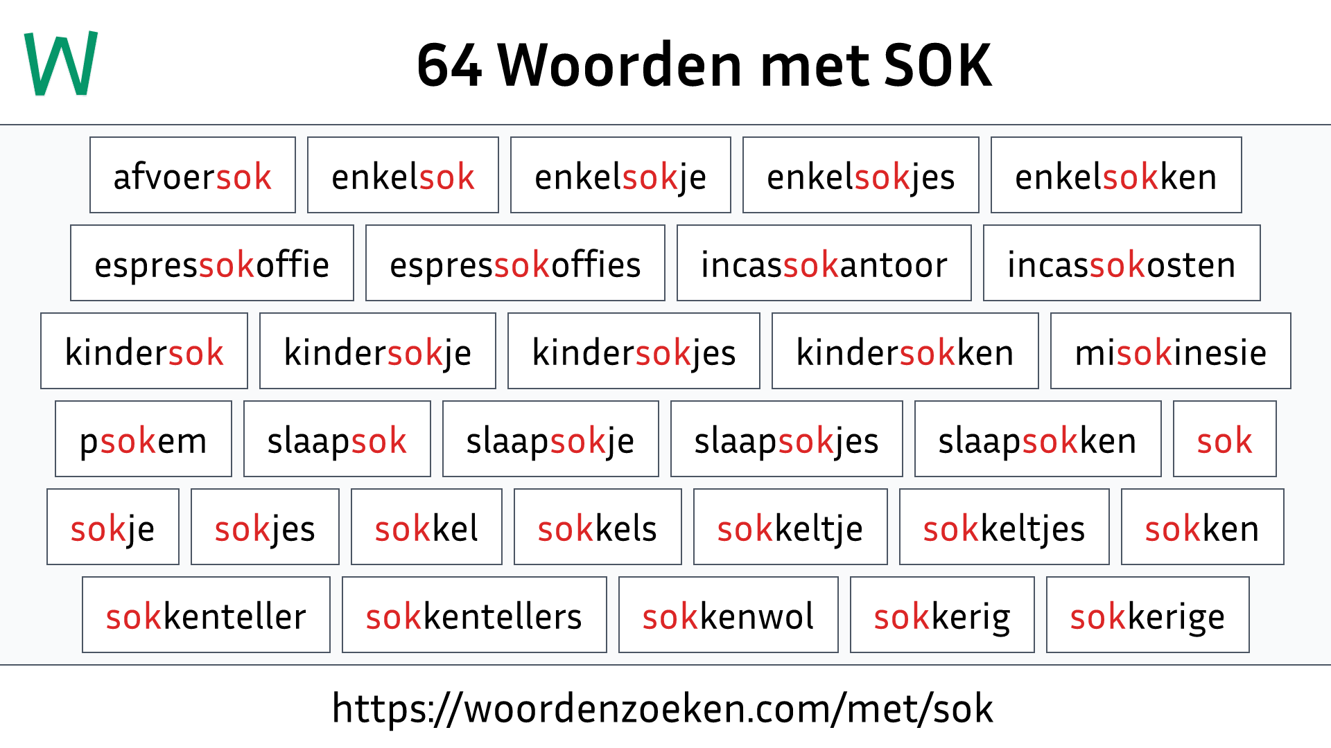 Woorden met SOK