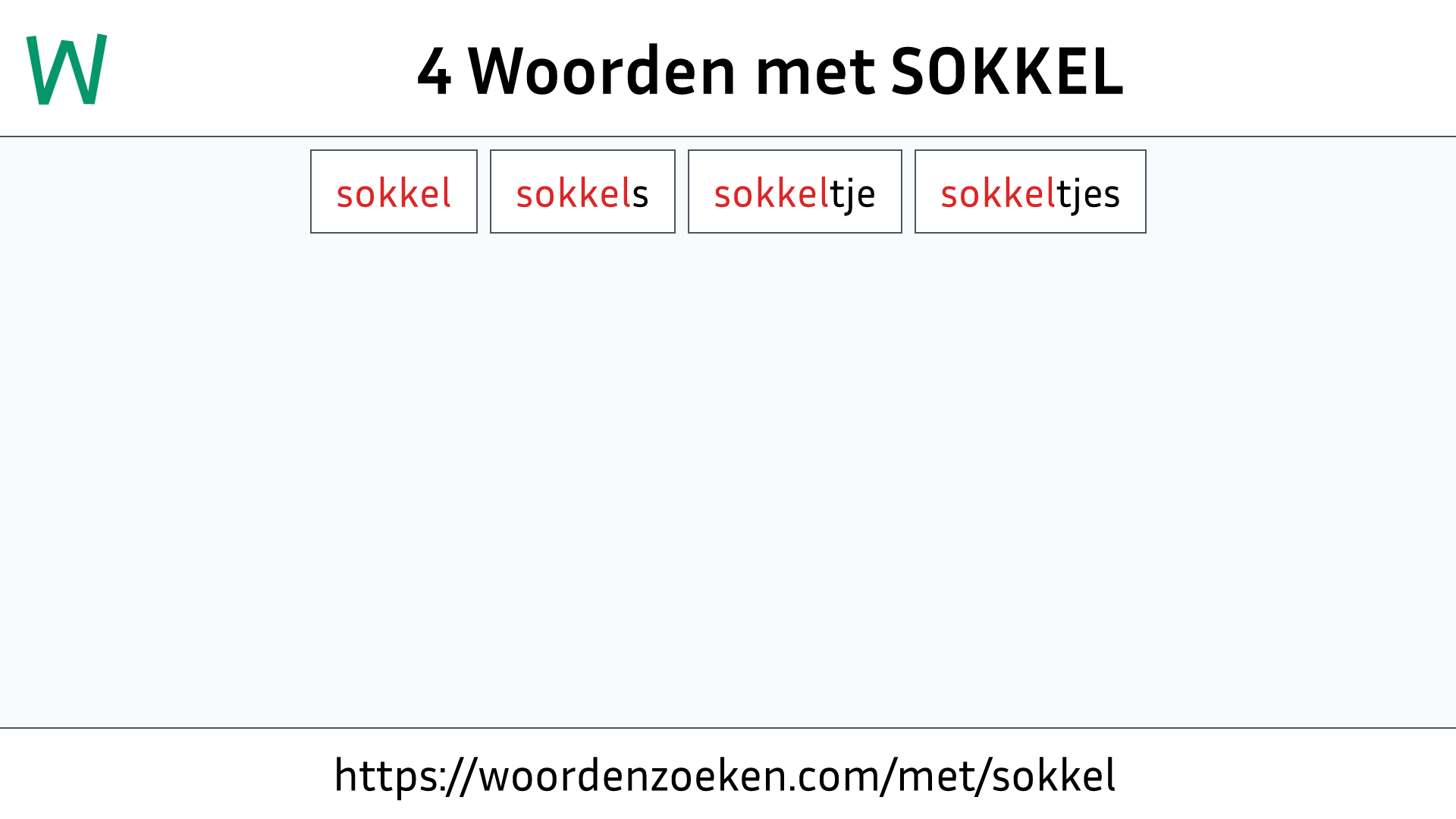 Woorden met SOKKEL