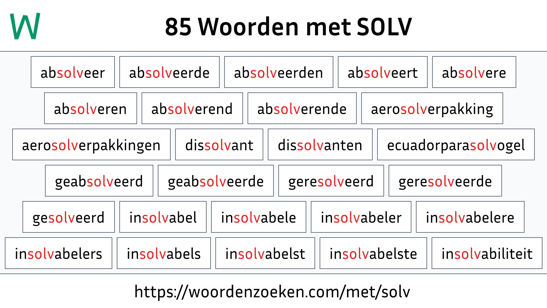 Woorden met SOLV