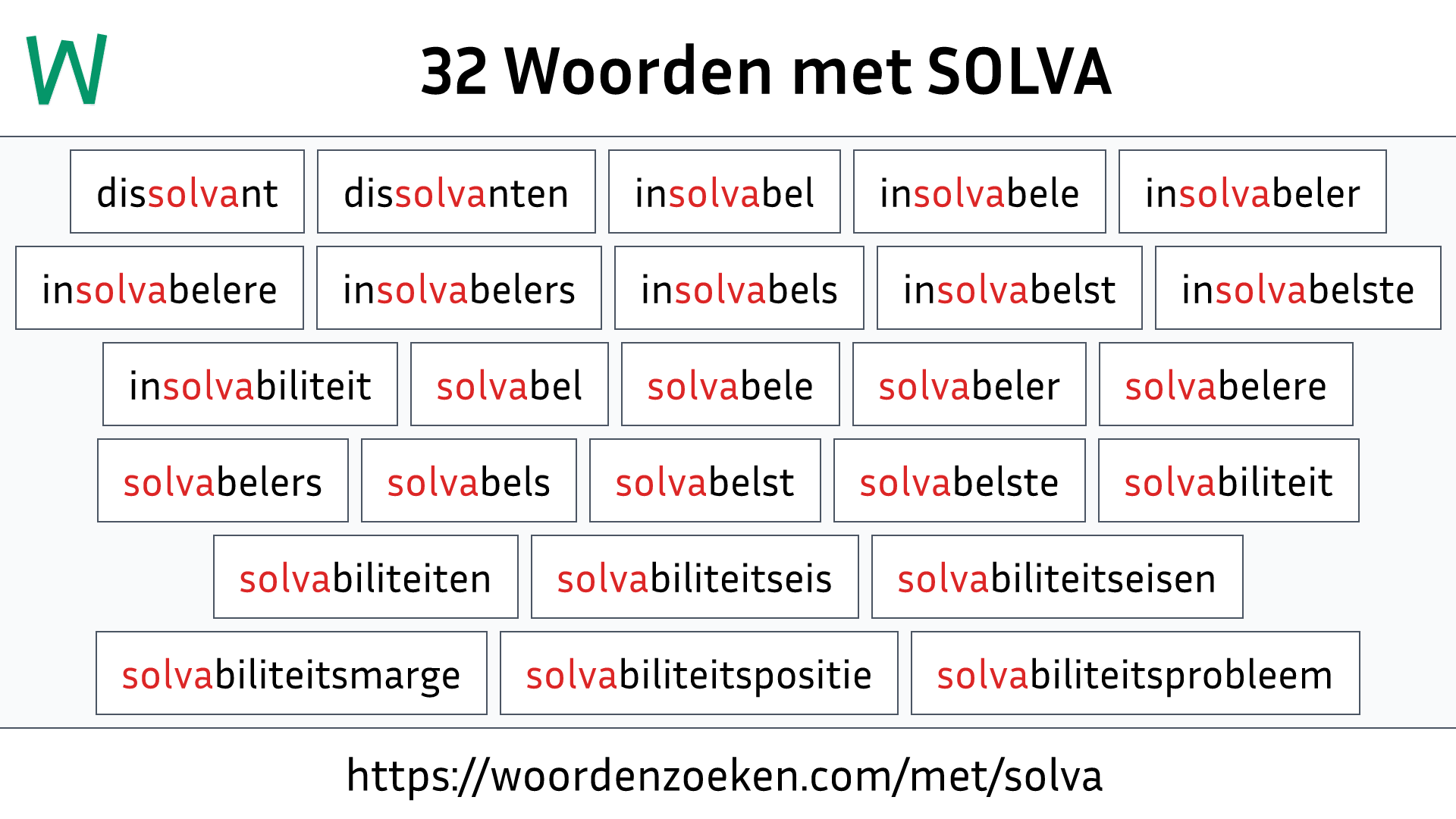 Woorden met SOLVA