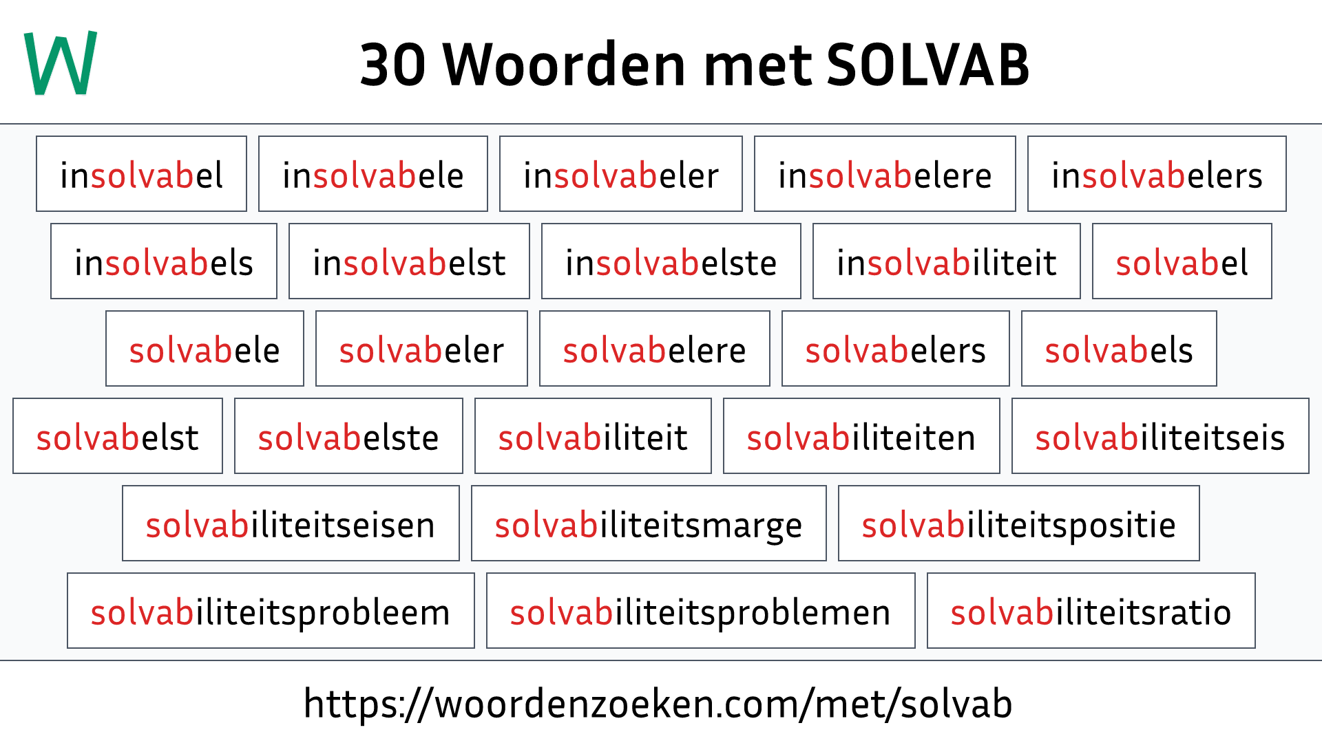 Woorden met SOLVAB