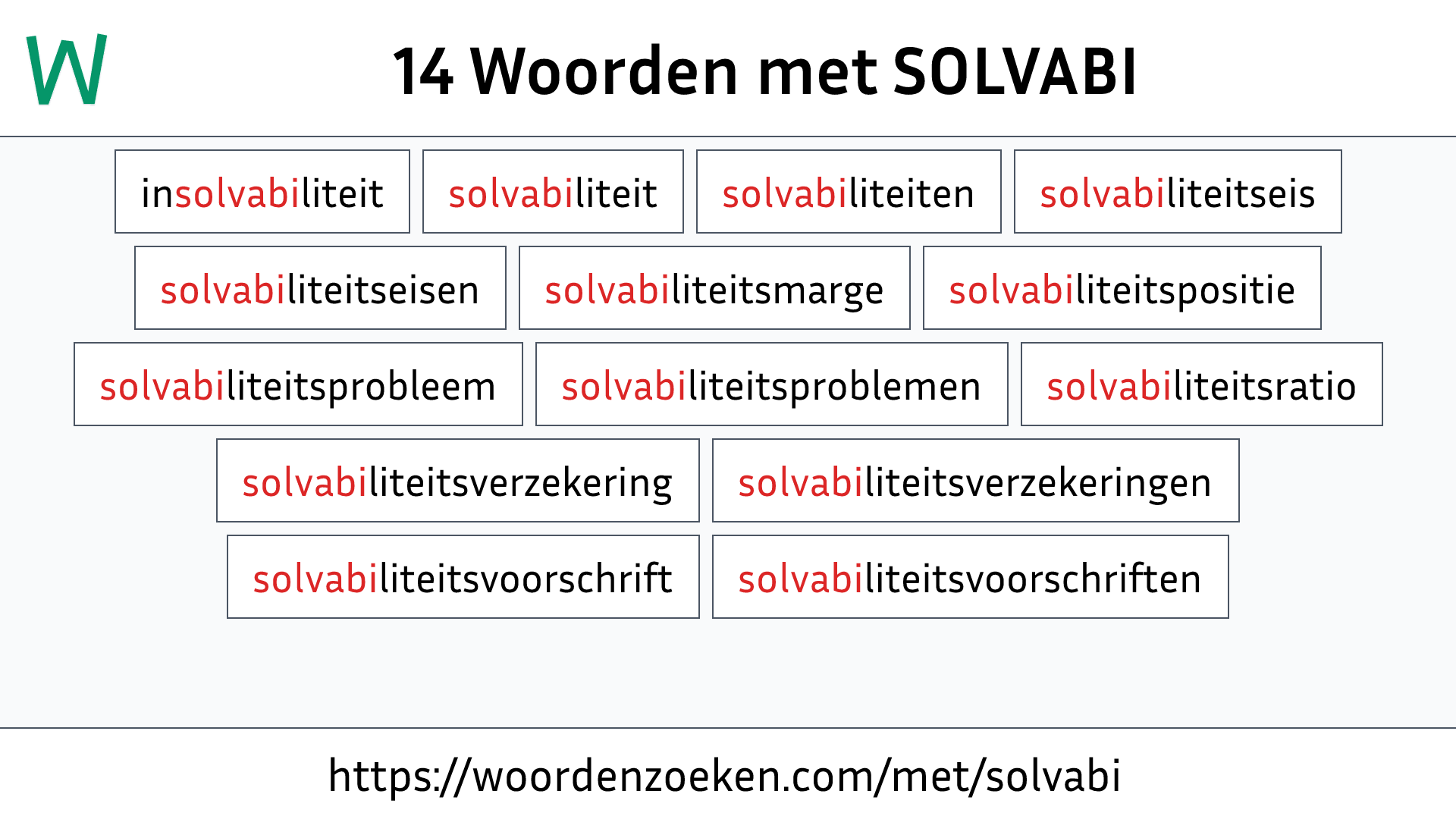 Woorden met SOLVABI