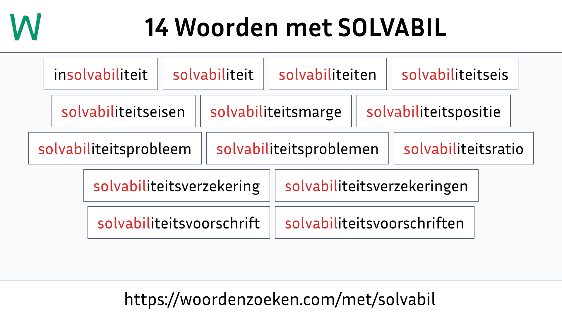 Woorden met SOLVABIL