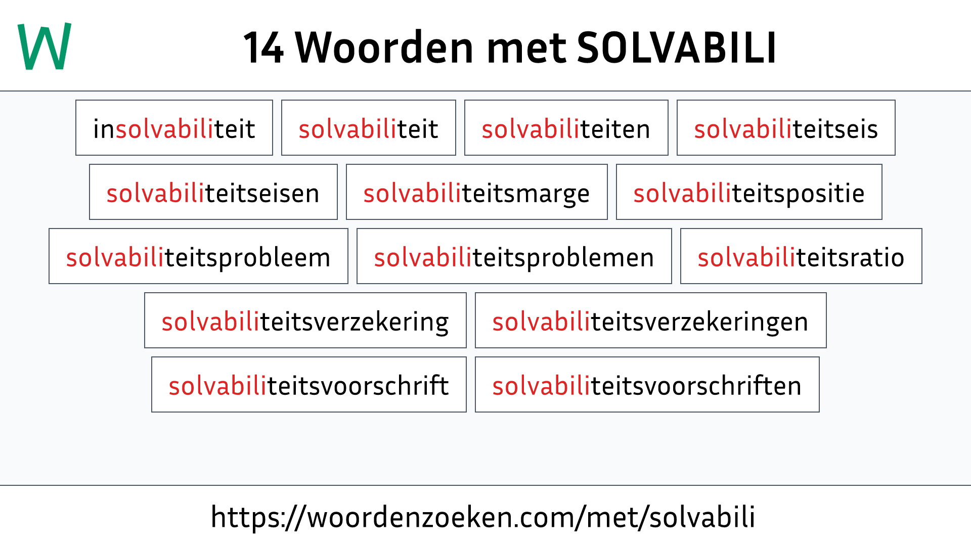 Woorden met SOLVABILI