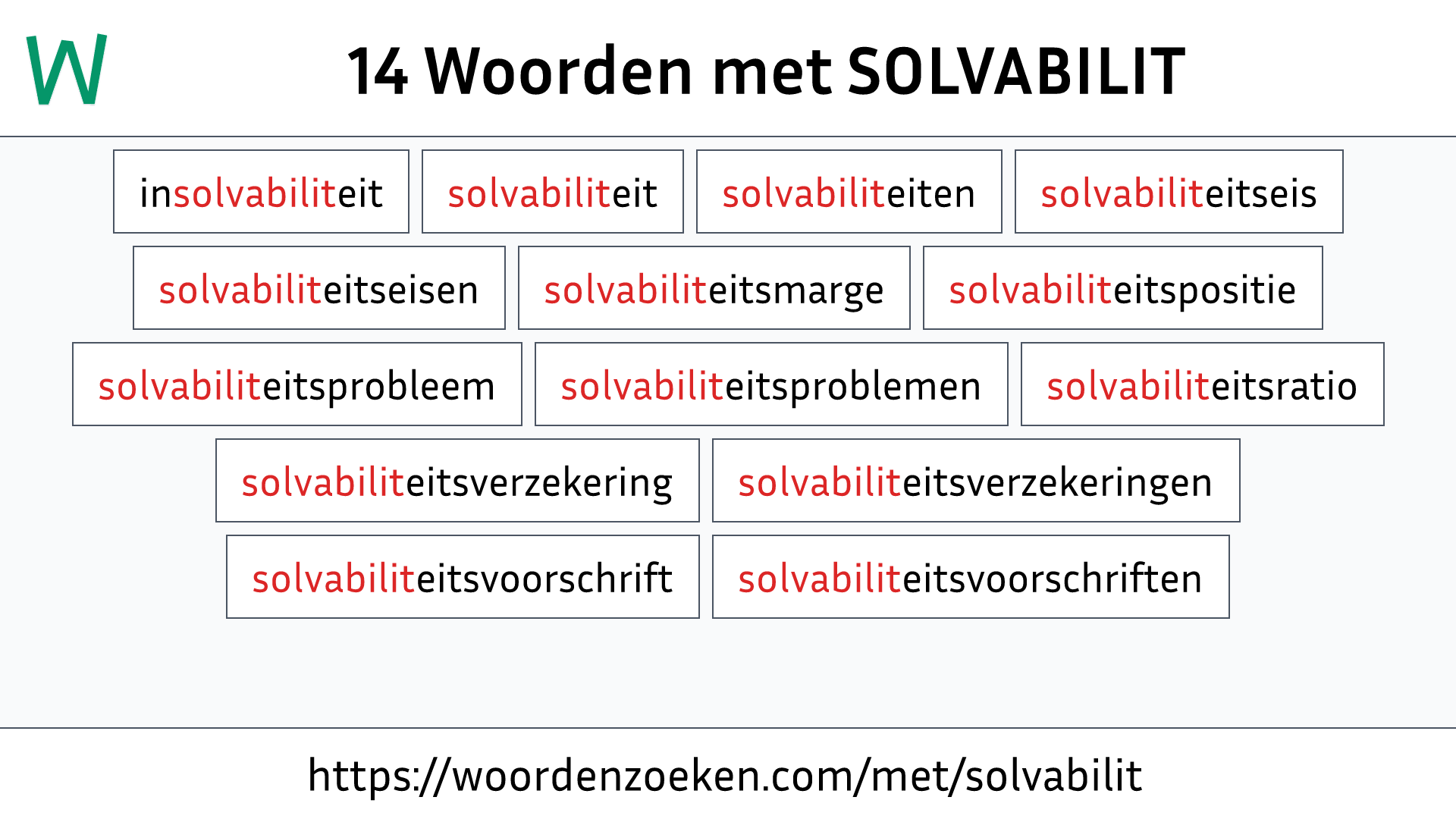 Woorden met SOLVABILIT