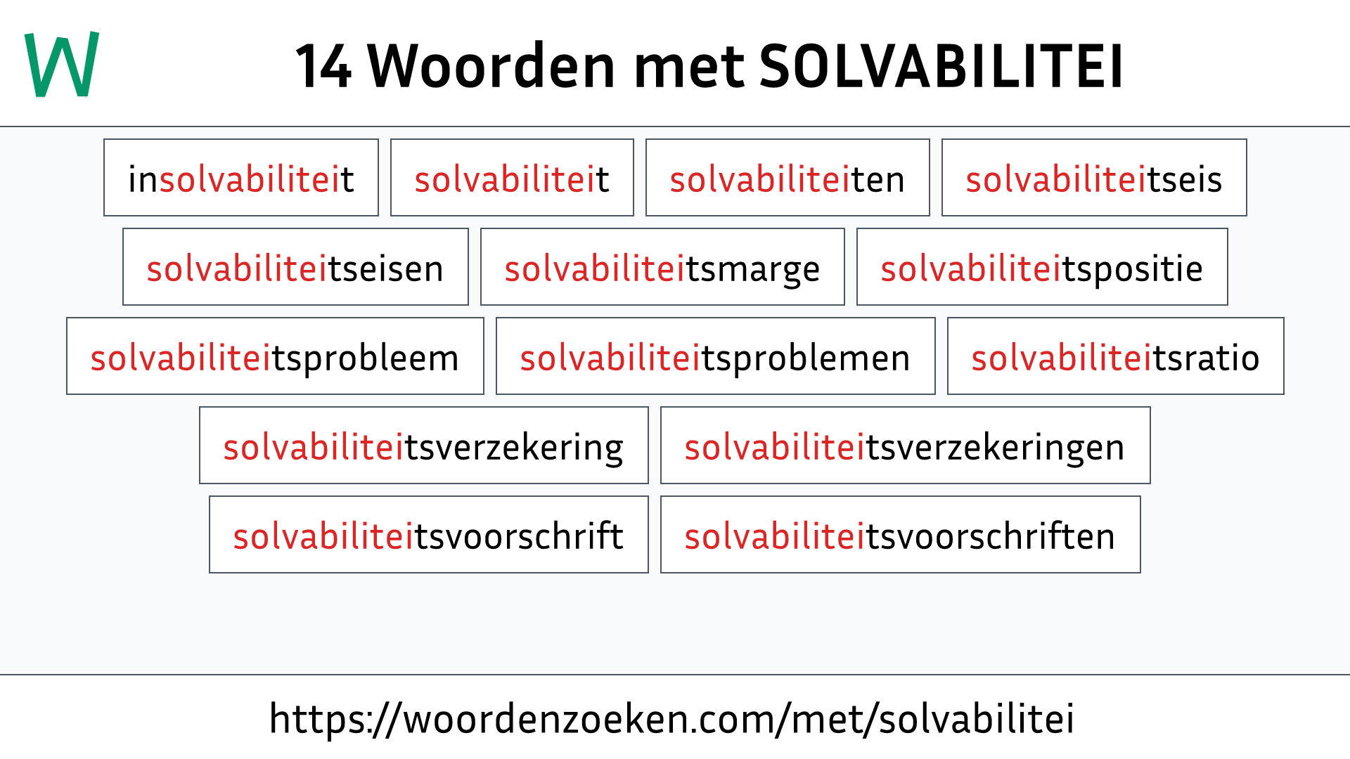 Woorden met SOLVABILITEI