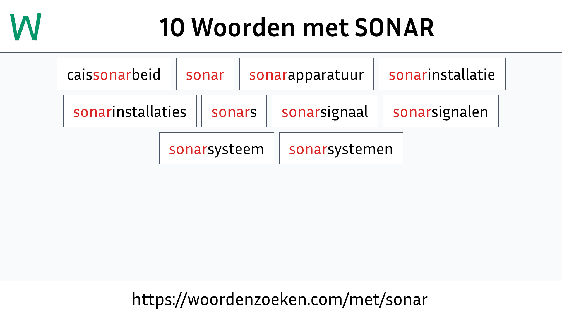 Woorden met SONAR