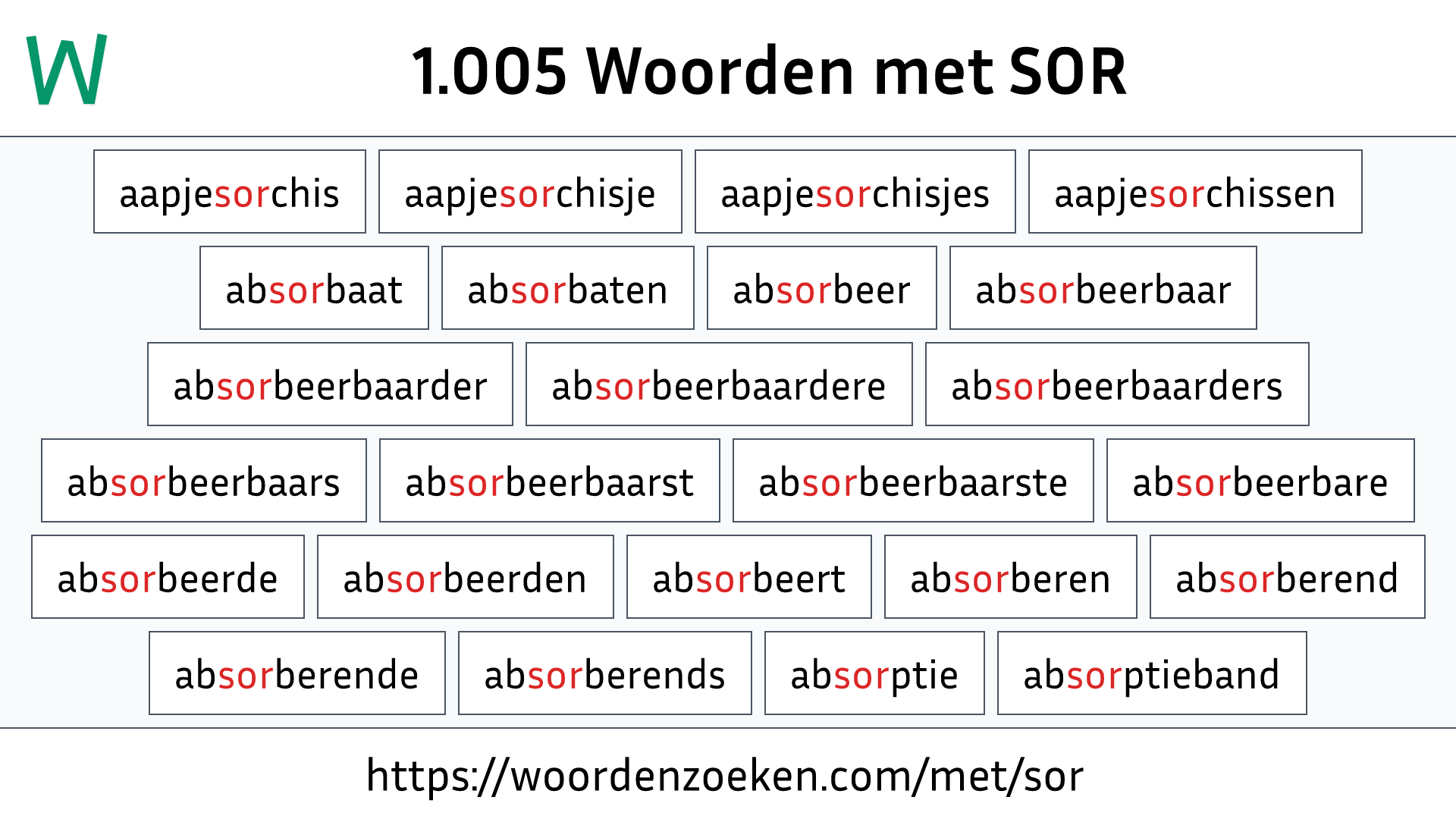 Woorden met SOR