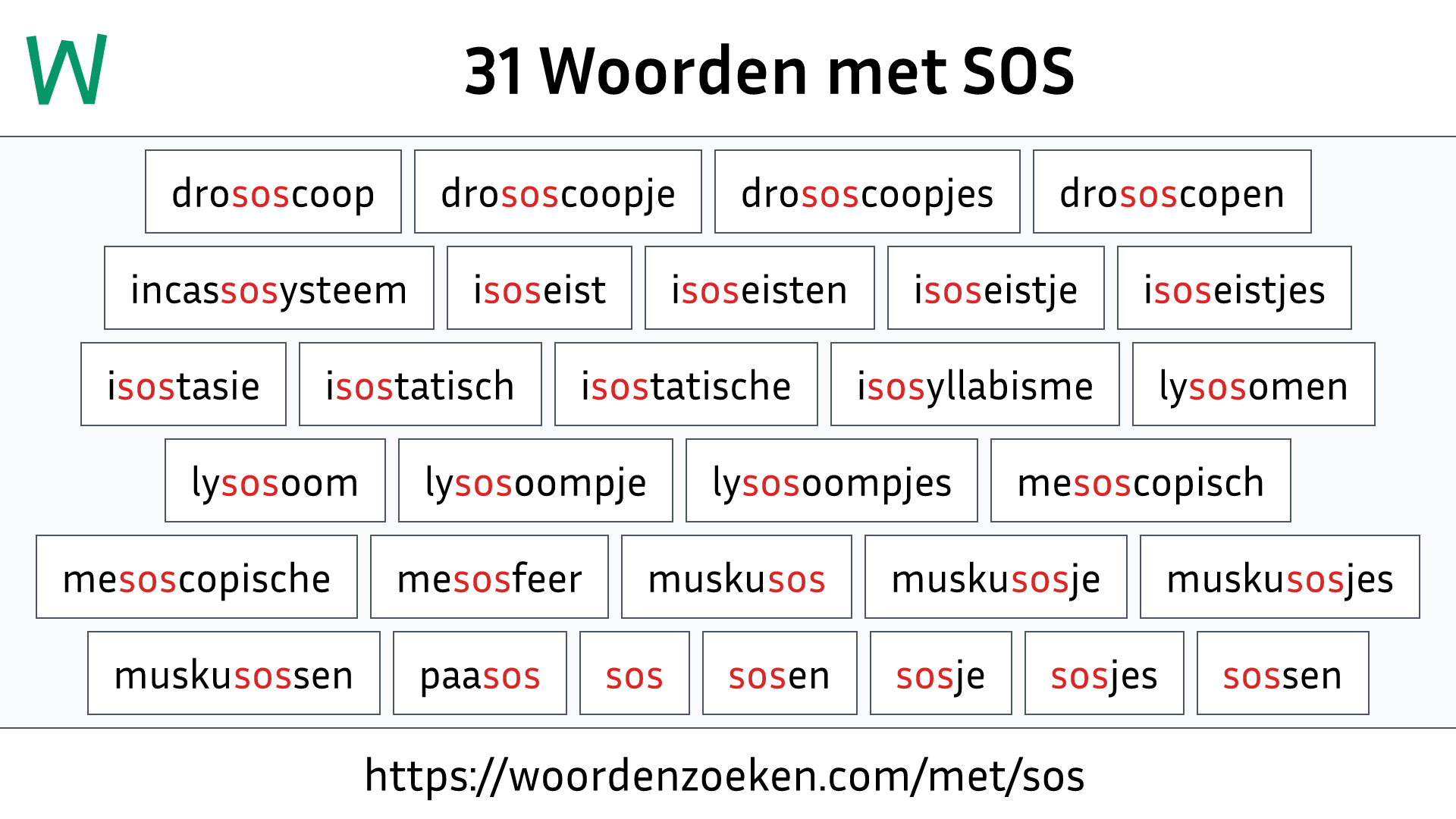 Woorden met SOS