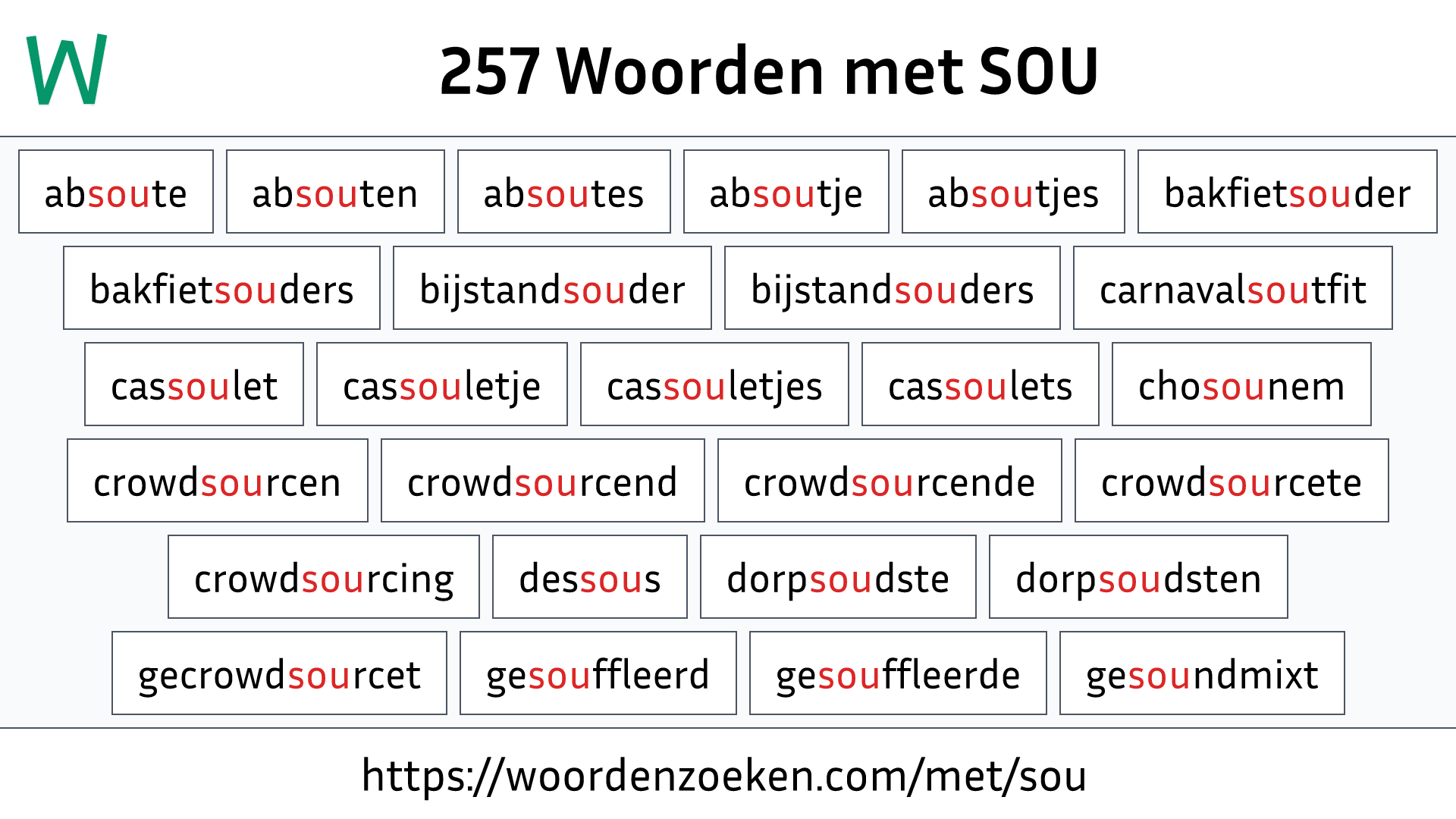 Woorden met SOU