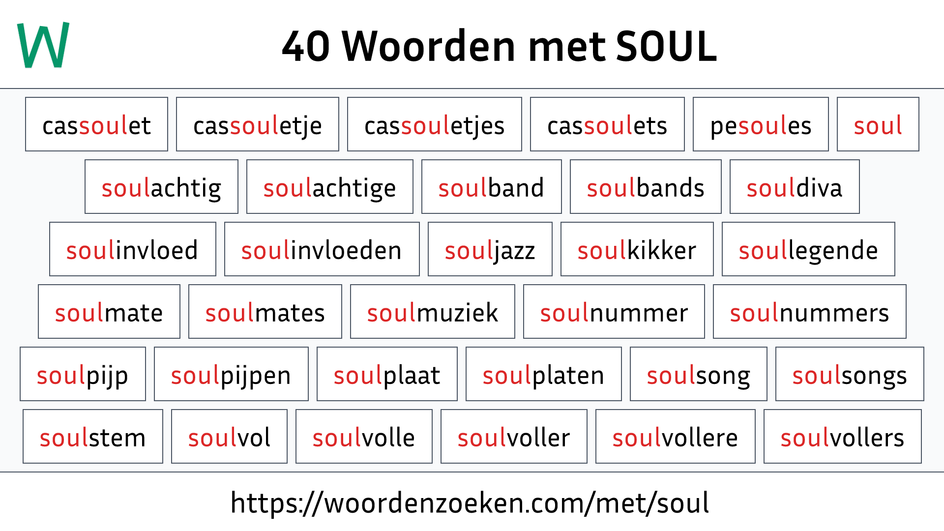 Woorden met SOUL