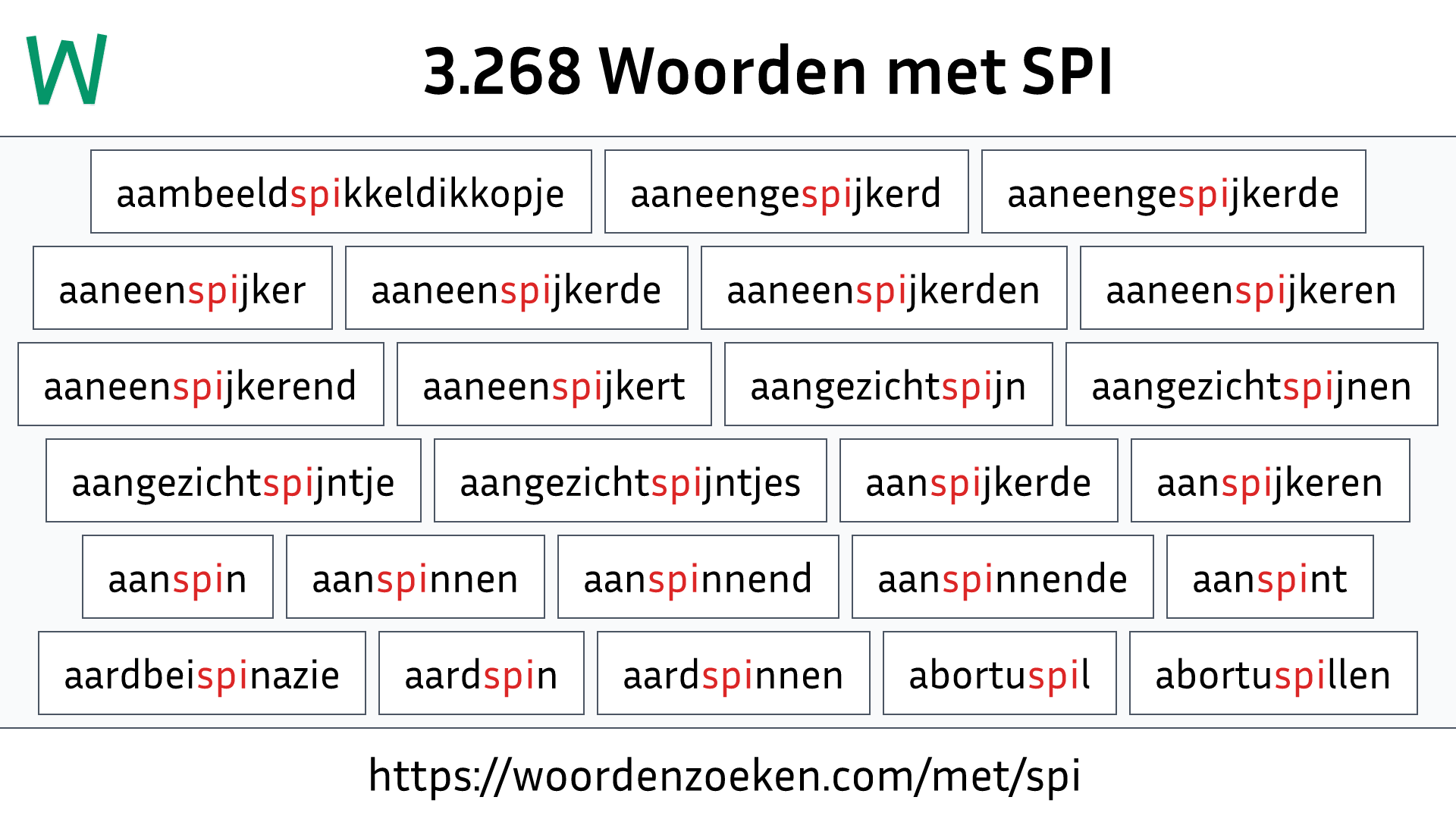 Woorden met SPI