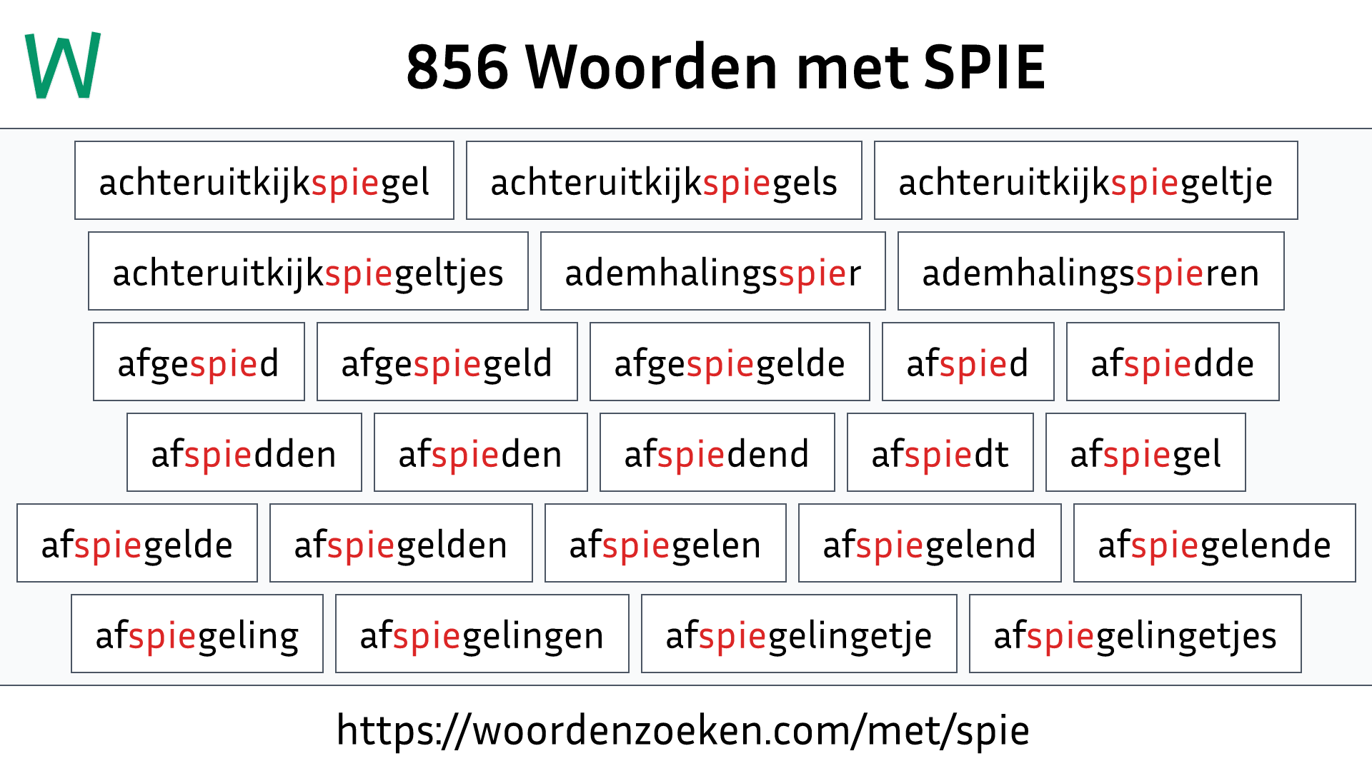 Woorden met SPIE