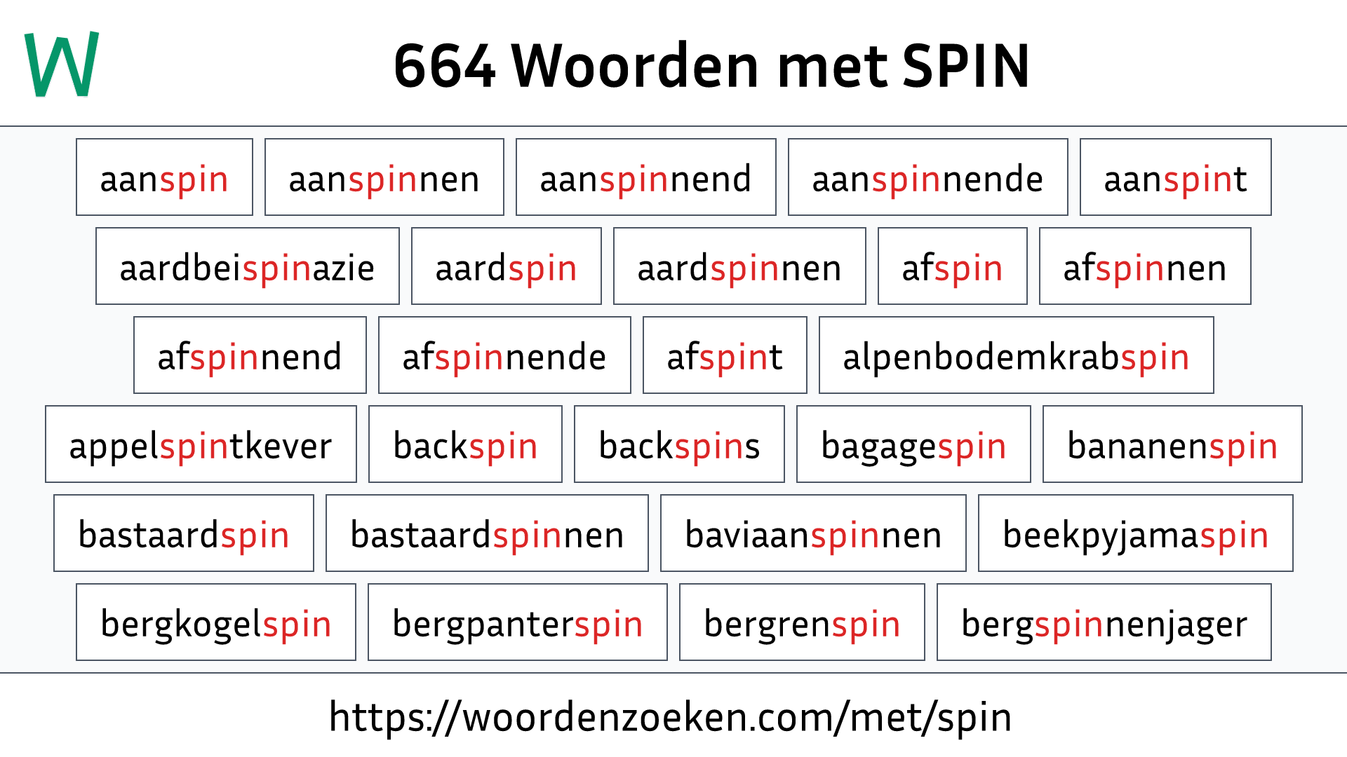 Woorden met SPIN