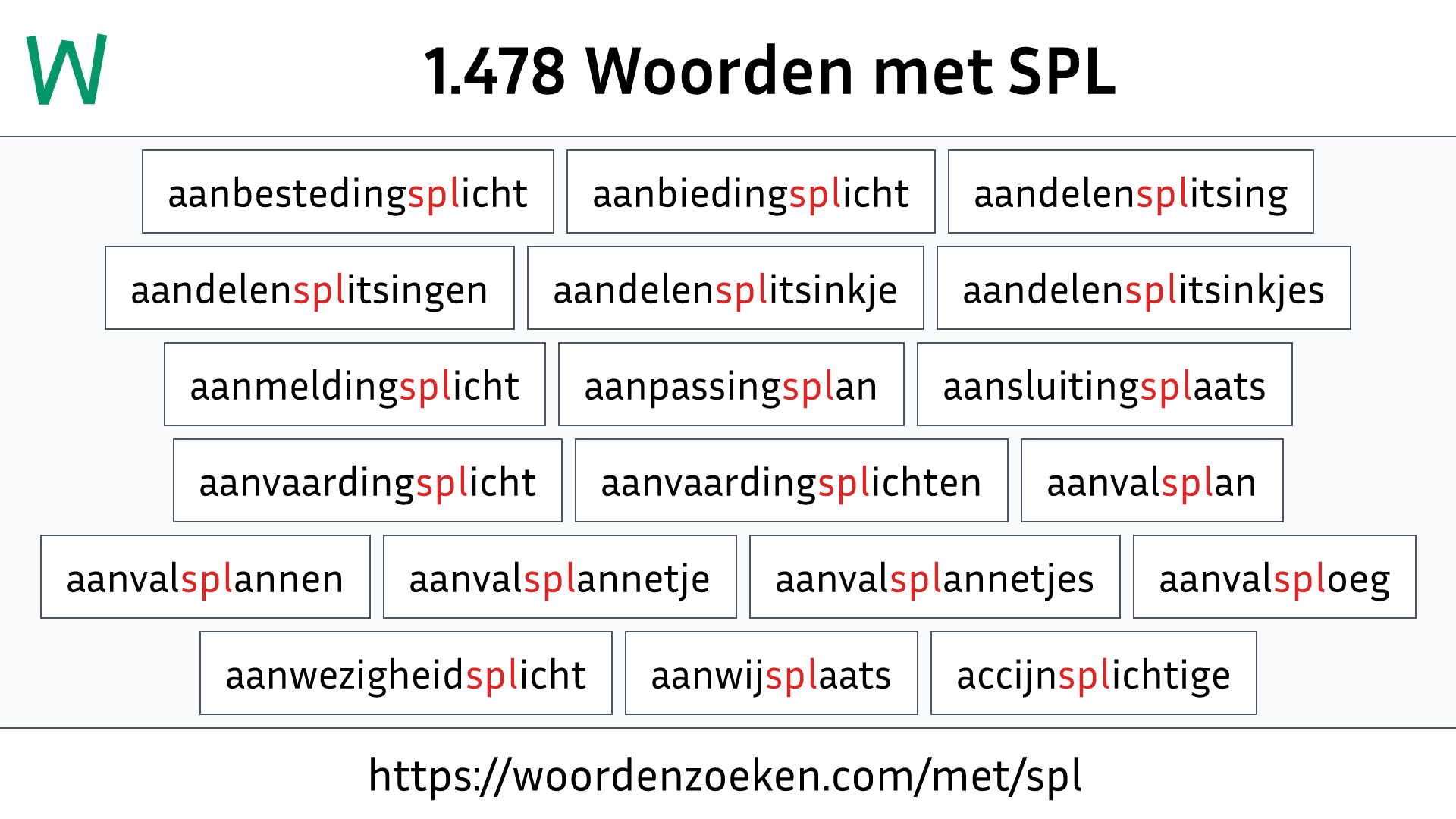 Woorden met SPL