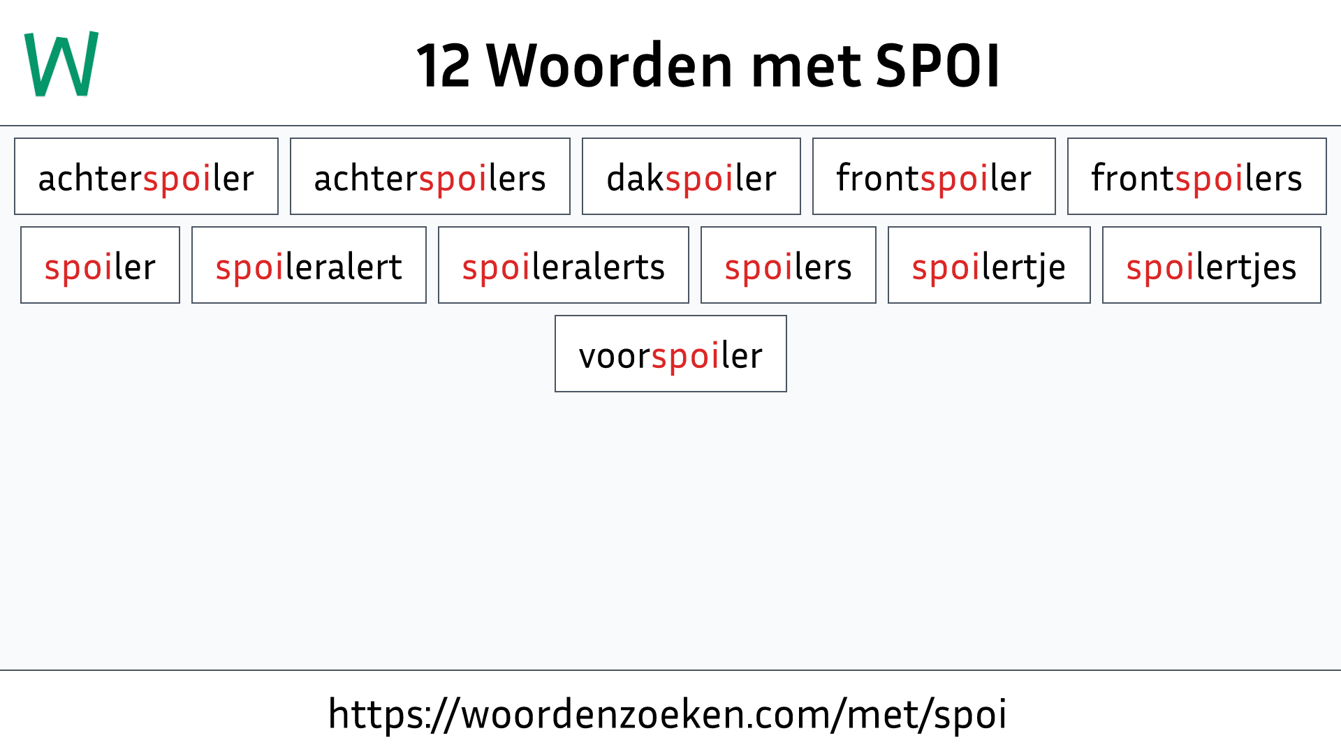 Woorden met SPOI