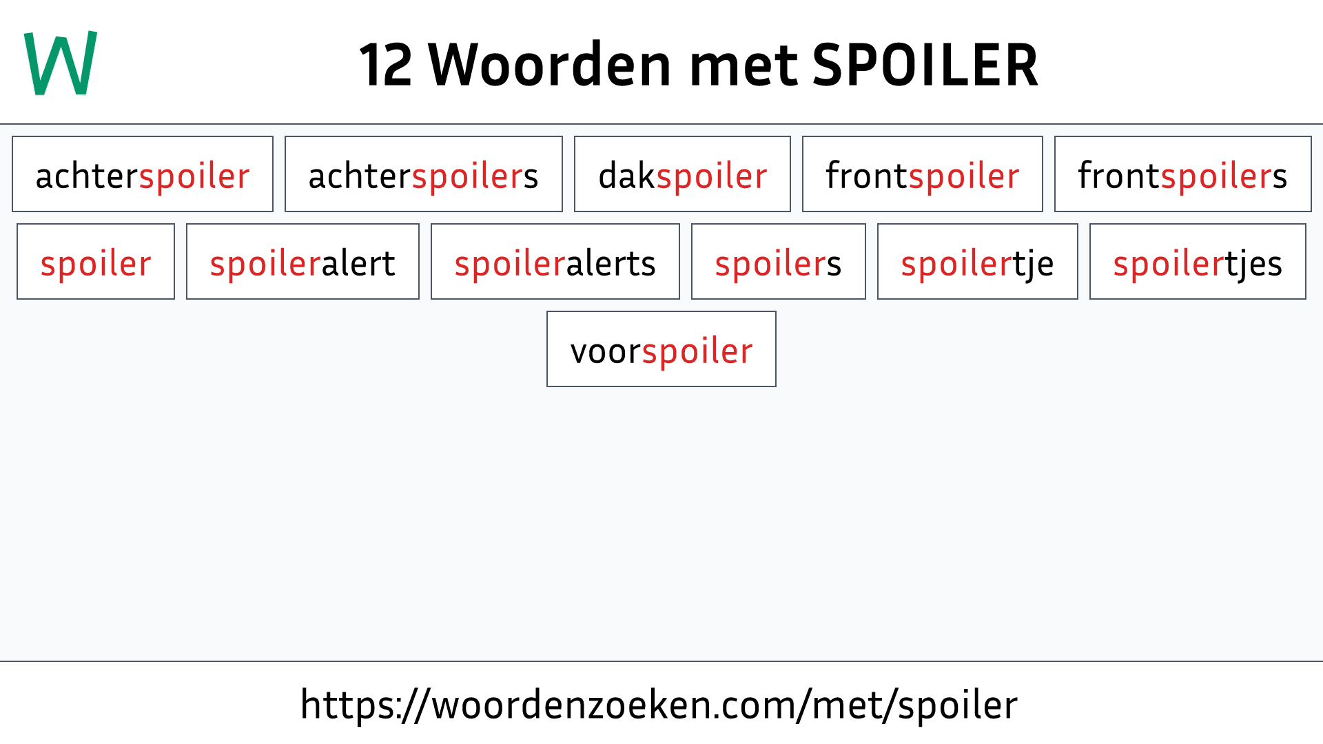 Woorden met SPOILER