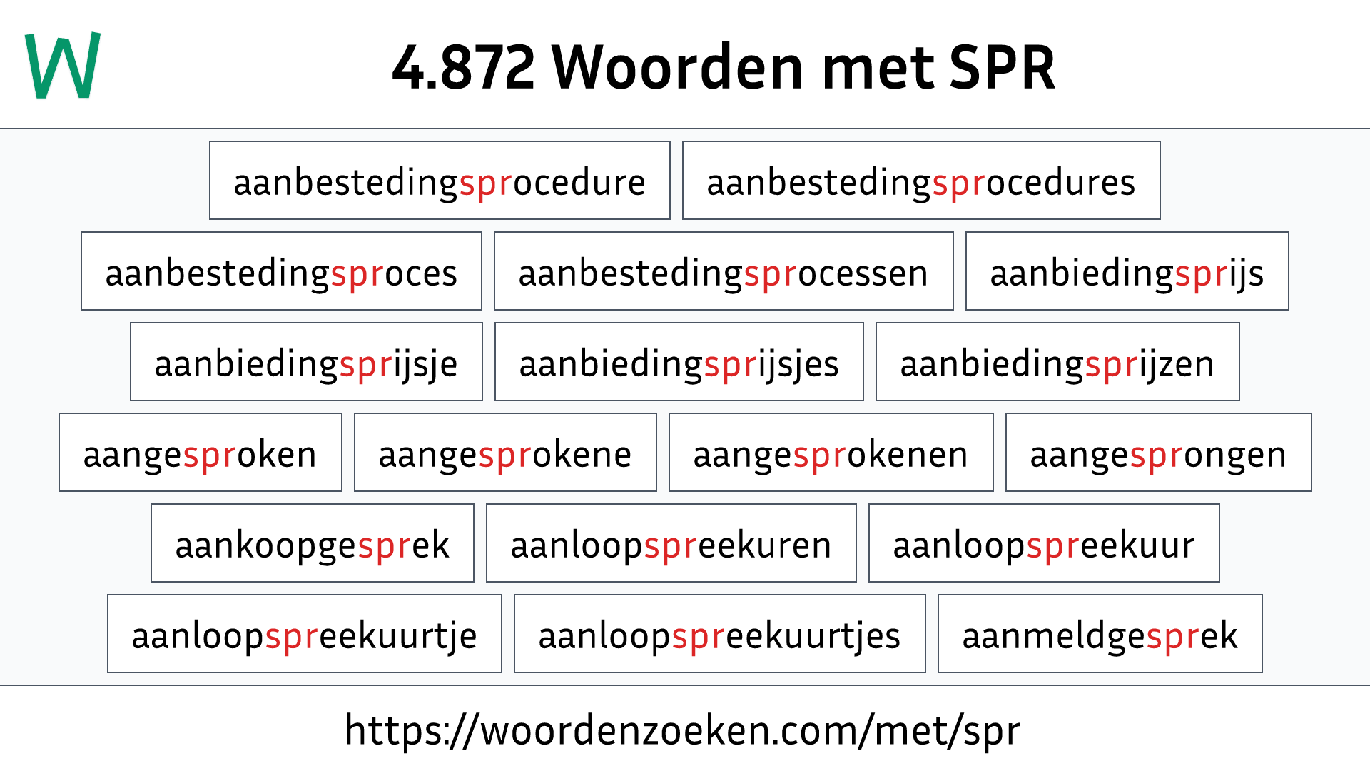 Woorden met SPR