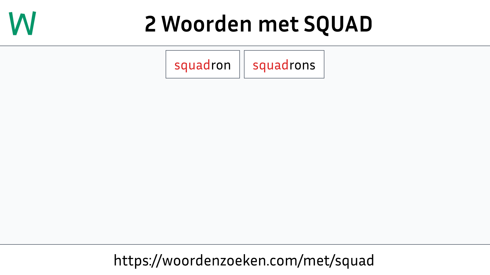 Woorden met SQUAD