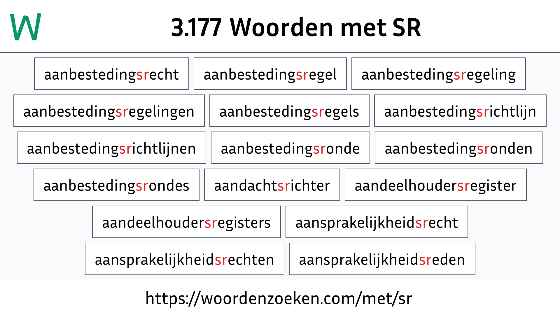 Woorden met SR