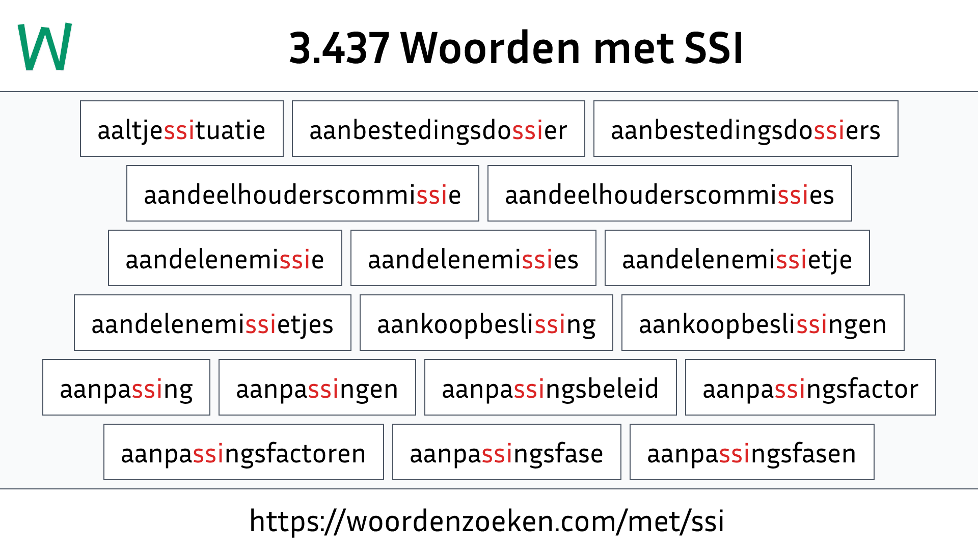 Woorden met SSI