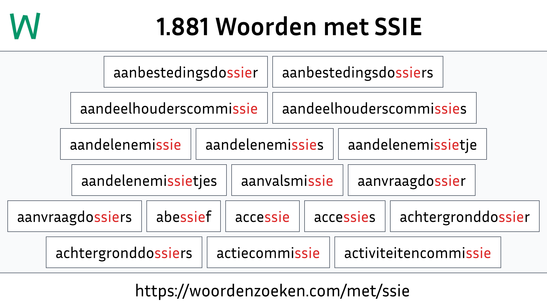 Woorden met SSIE