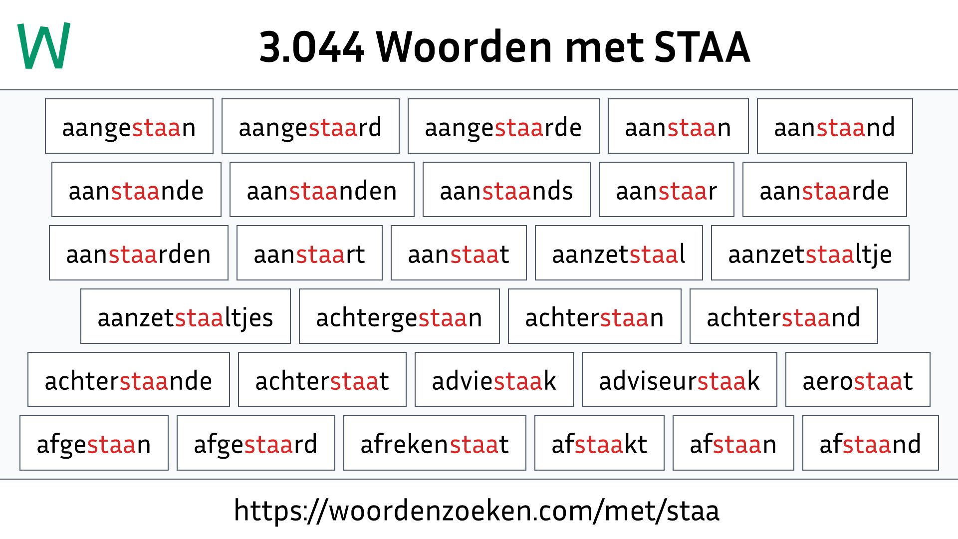 Woorden met STAA