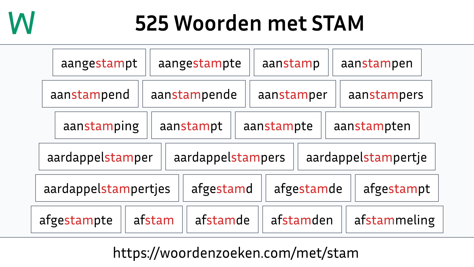 Woorden met STAM