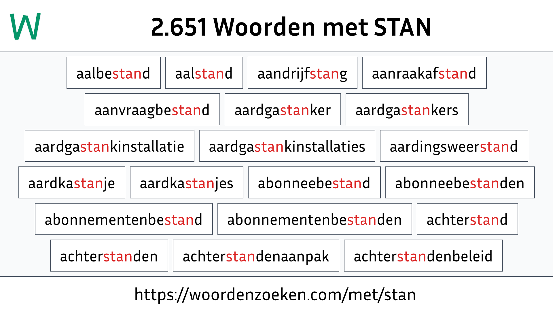 Woorden met STAN