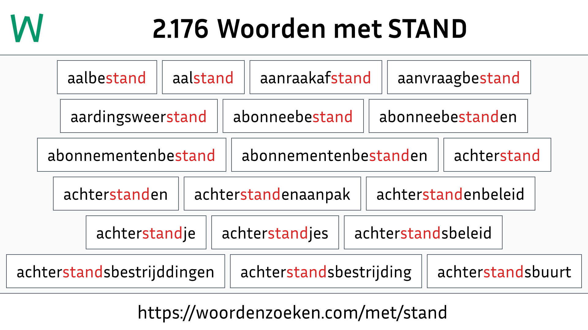 Woorden met STAND