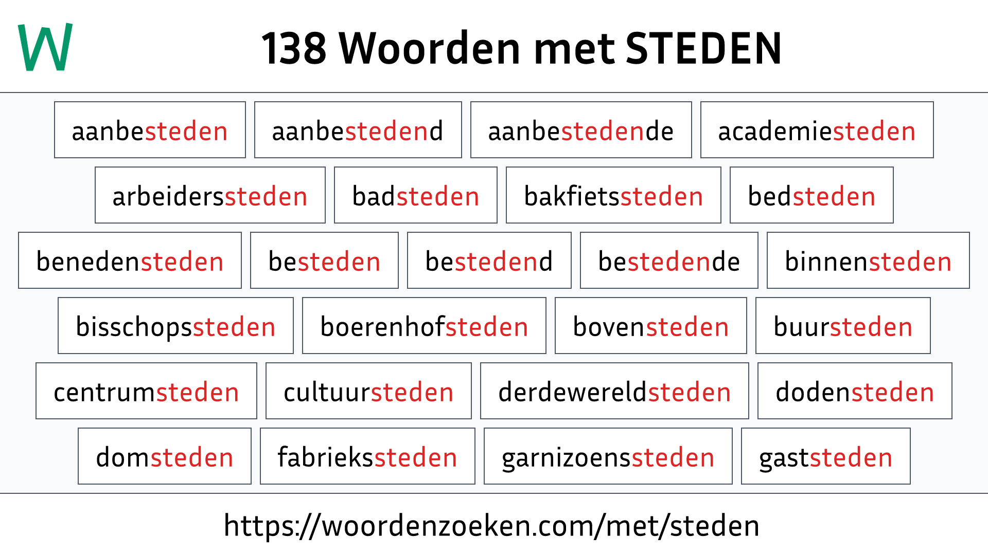 Woorden met STEDEN