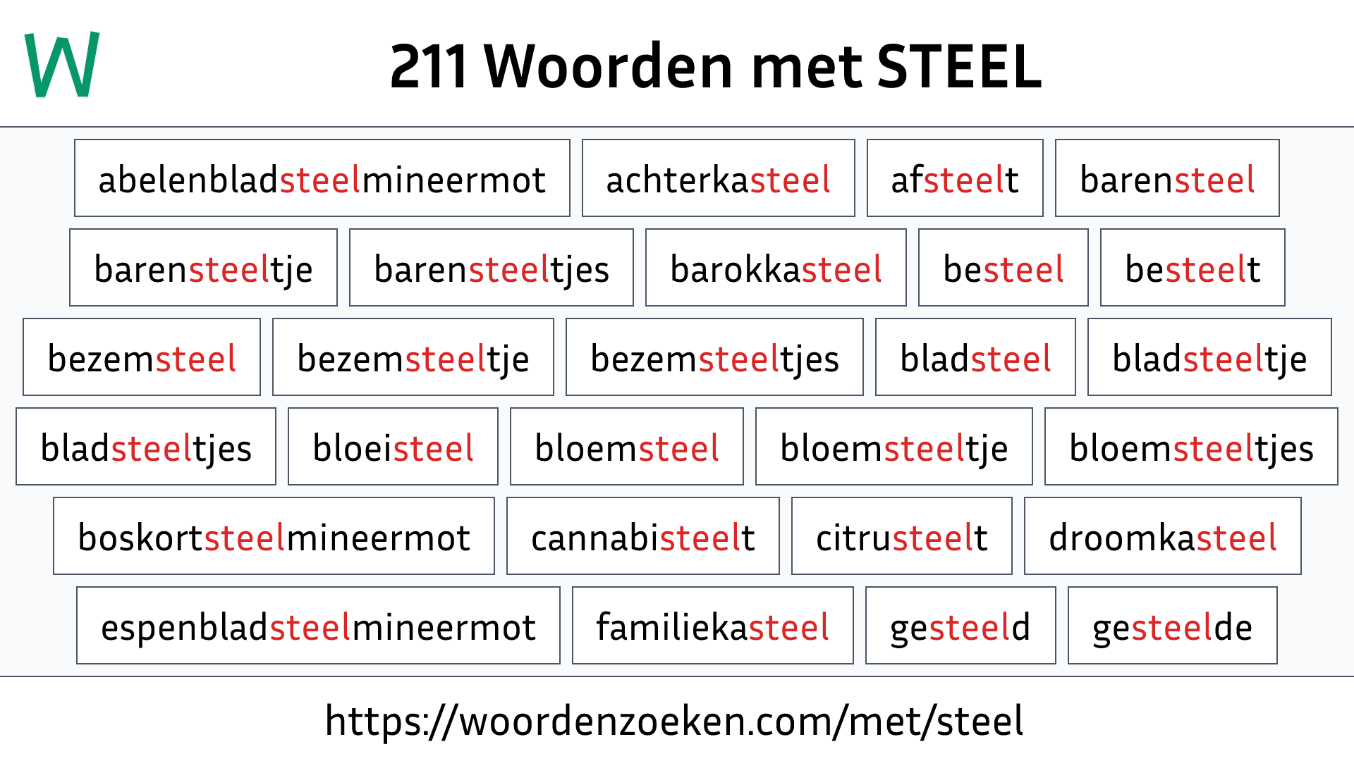 Woorden met STEEL