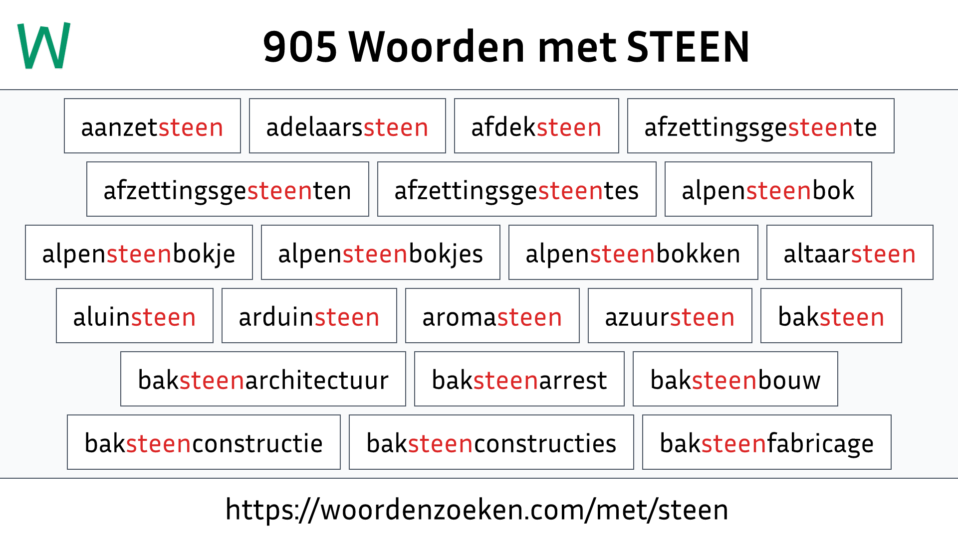 Woorden met STEEN