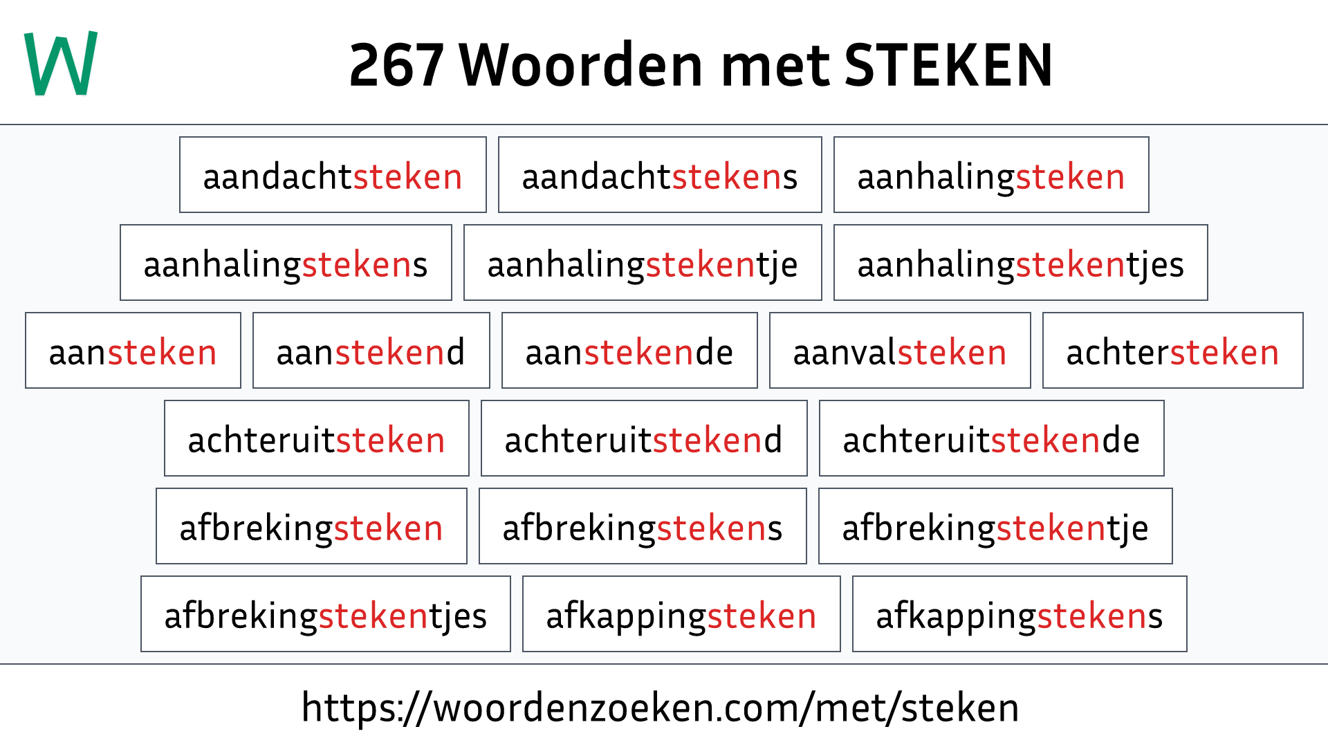 Woorden met STEKEN