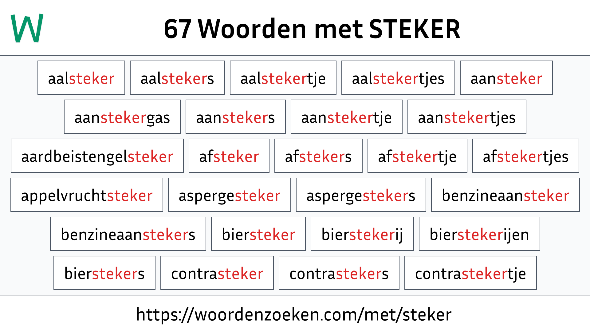 Woorden met STEKER