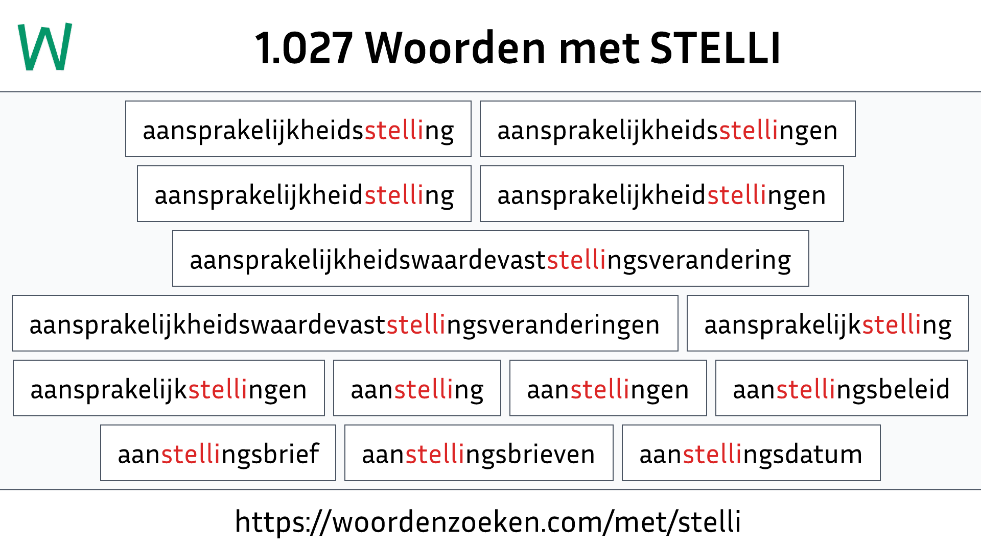 Woorden met STELLI