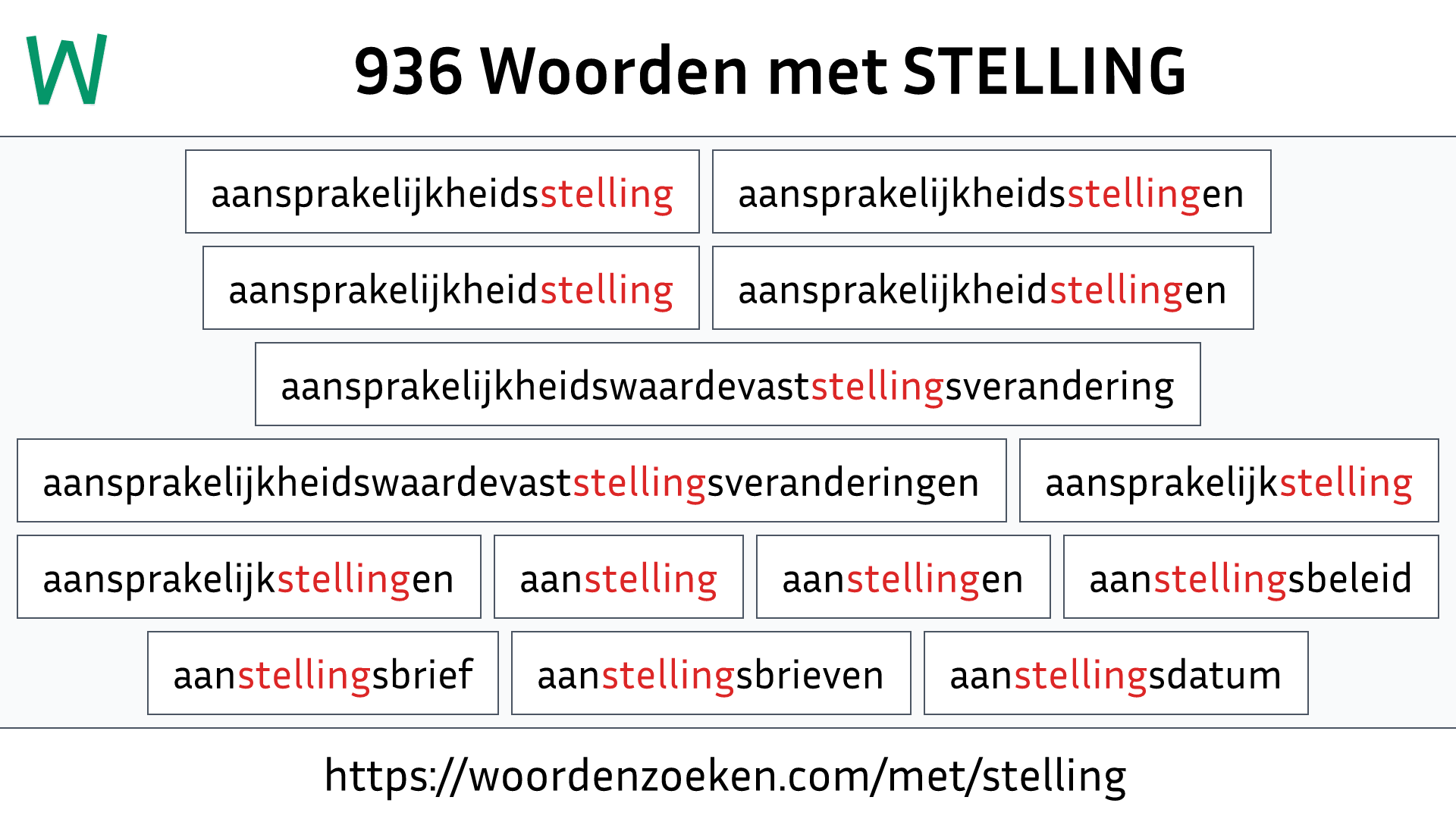 Woorden met STELLING