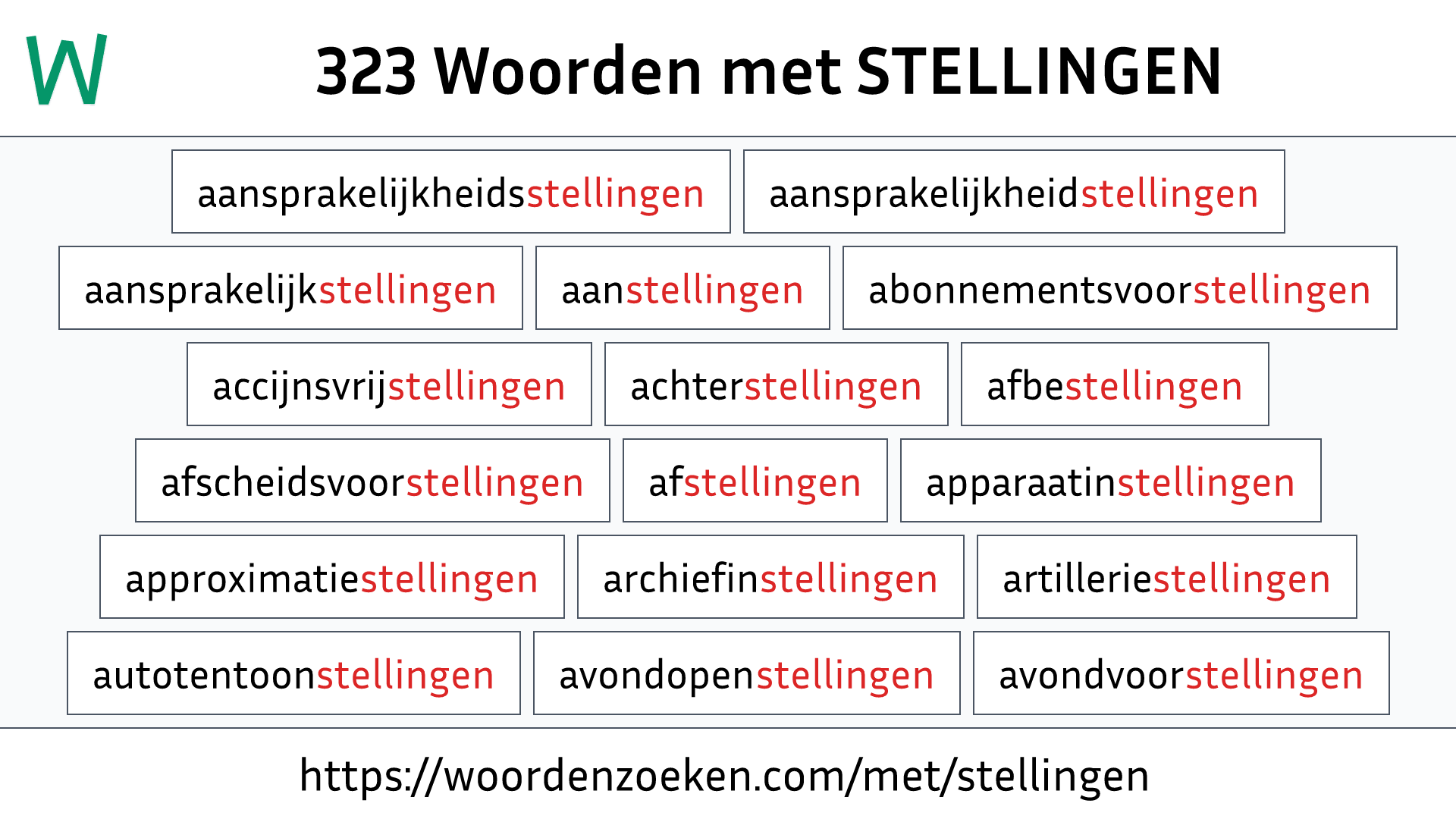 Woorden met STELLINGEN