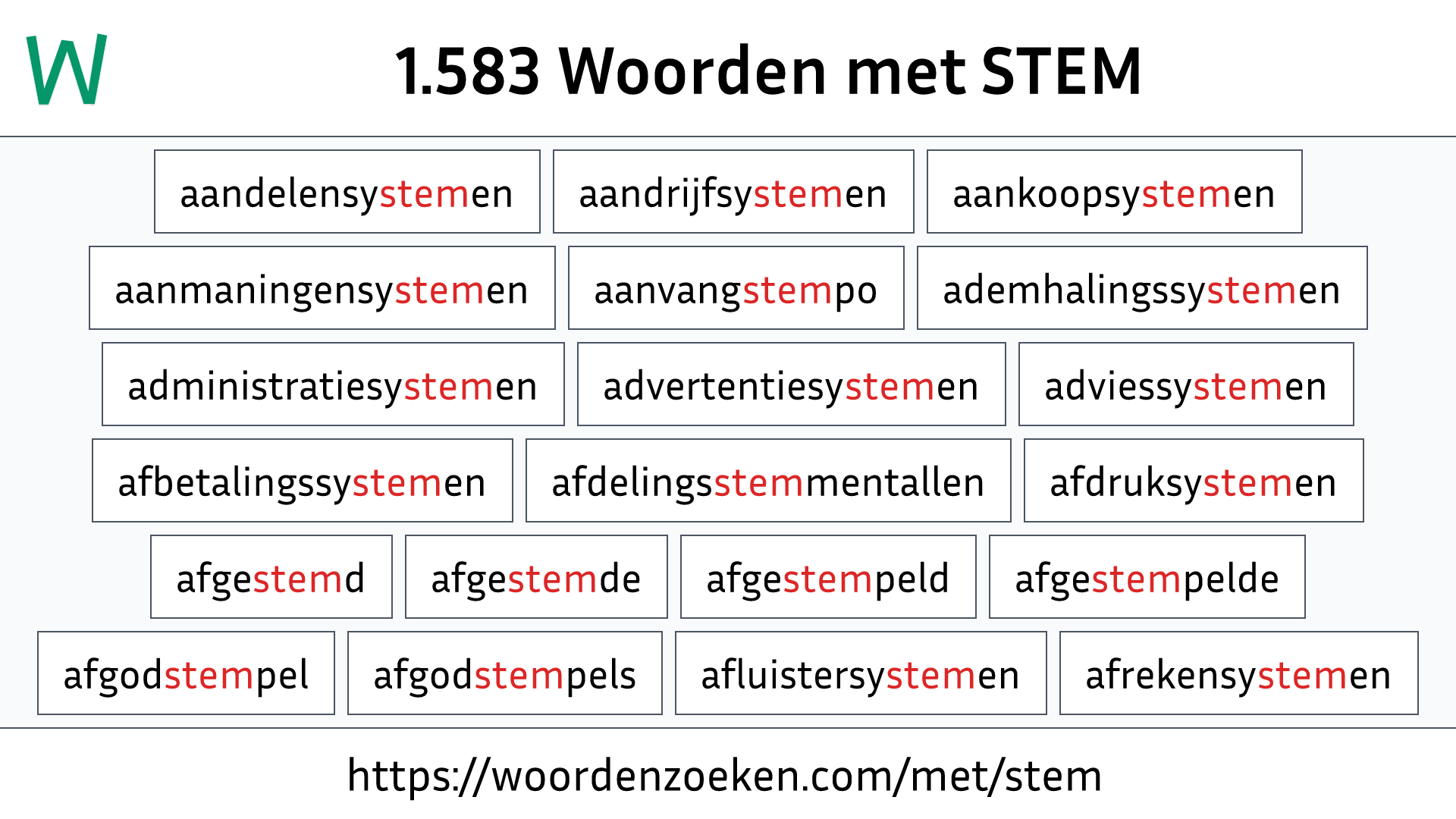 Woorden met STEM