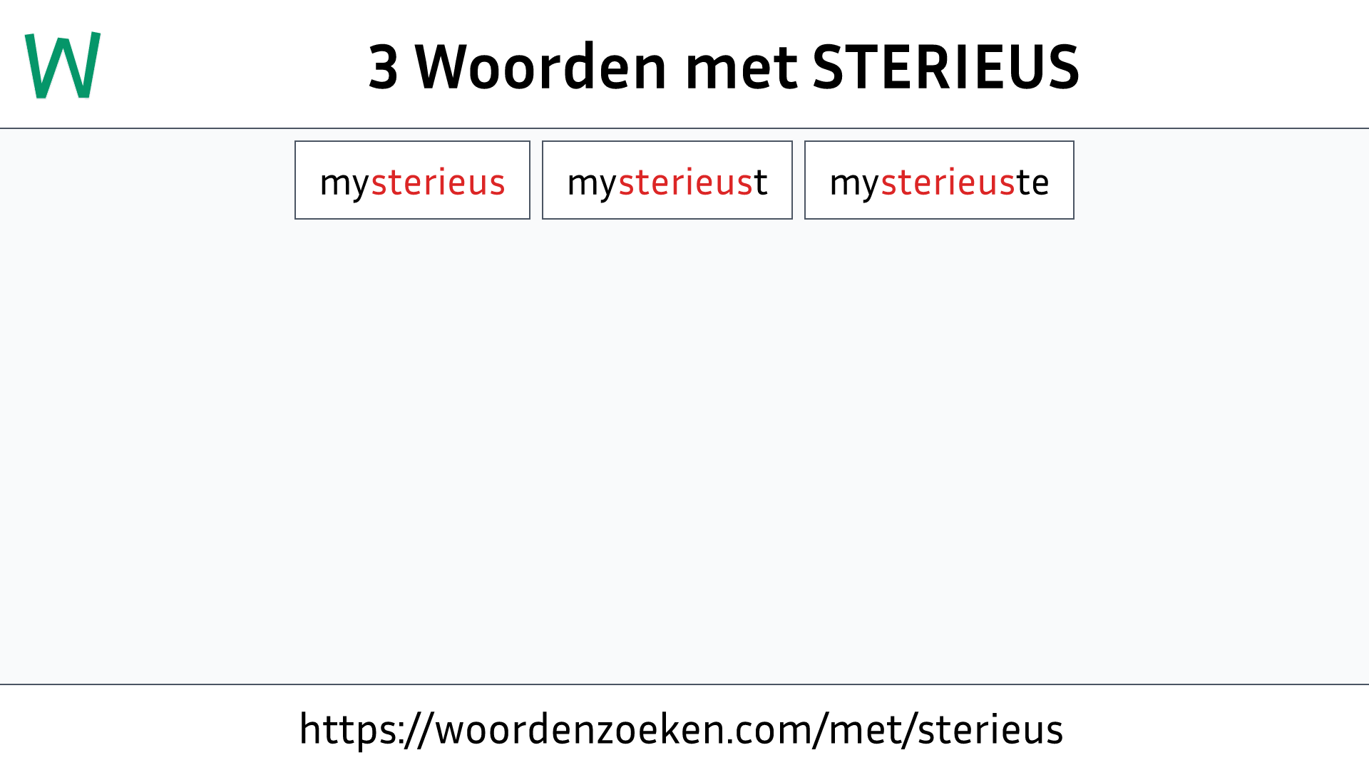 Woorden met STERIEUS